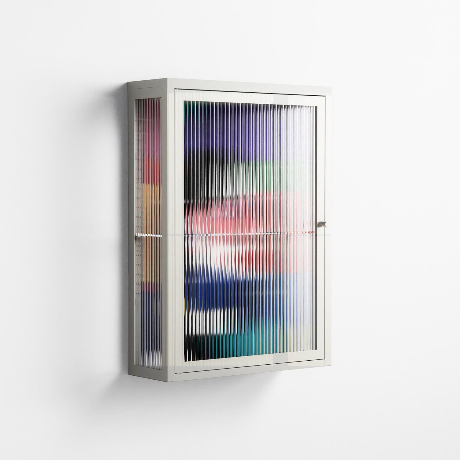 Chained To Perception - Wall Cabinet - Mathilda Kienast - Chalk - Reeded glass