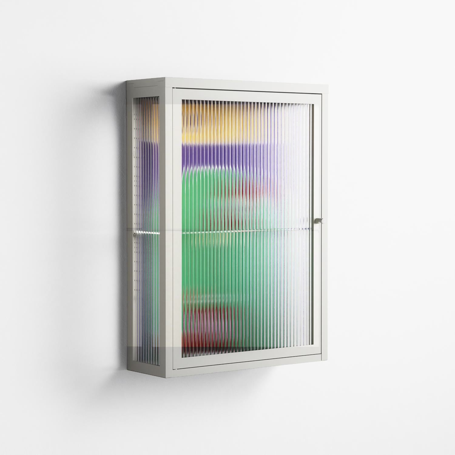 Negroni - Wall Cabinet - Mathilda Kienast - Chalk - Reeded glass