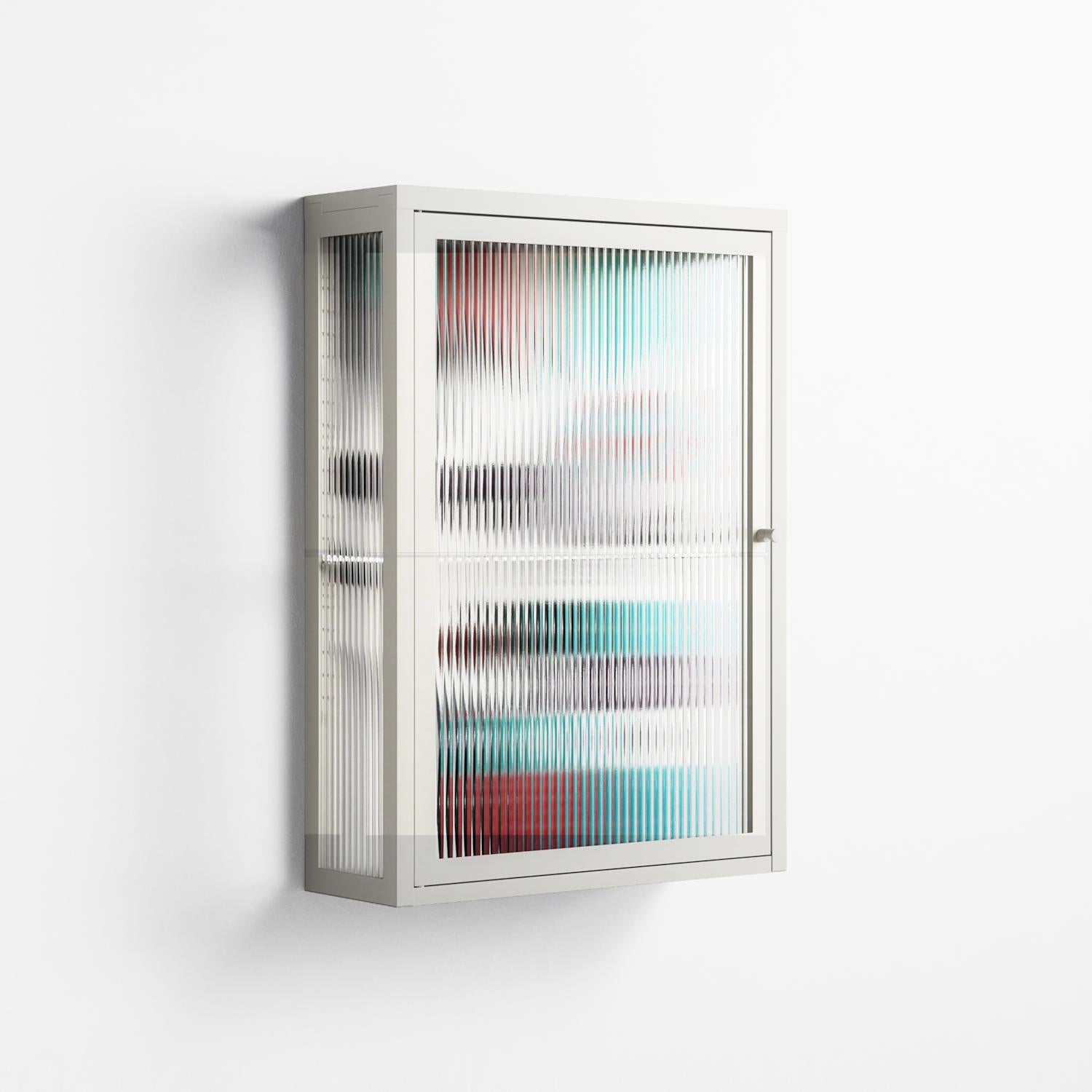 The Dessolution - Wall Cabinet - Mathilda Kienast - Chalk - Reeded glass
