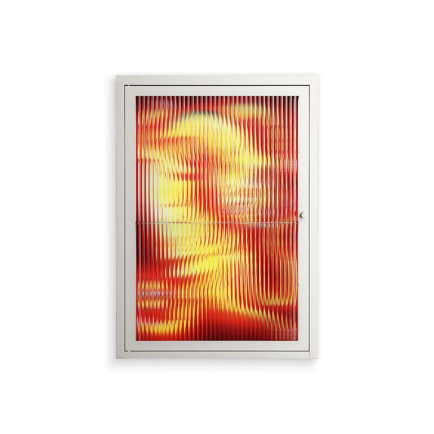 Burning Tiger - Wall Cabinet - Mo Kalache - Chalk - Reeded glass