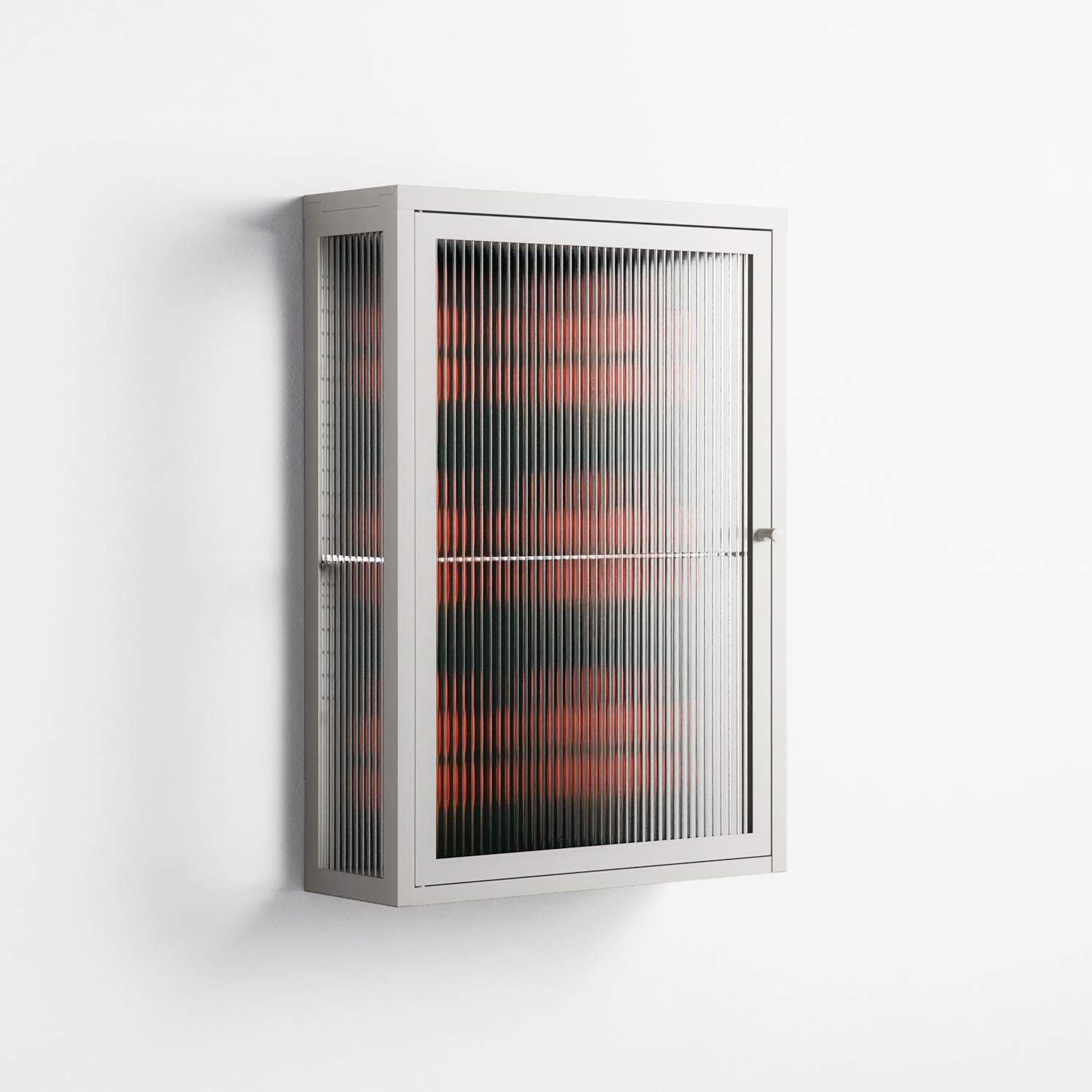 Berry Branch - Wall Cabinet - Ethan Fender - Chalk - Reeded glass