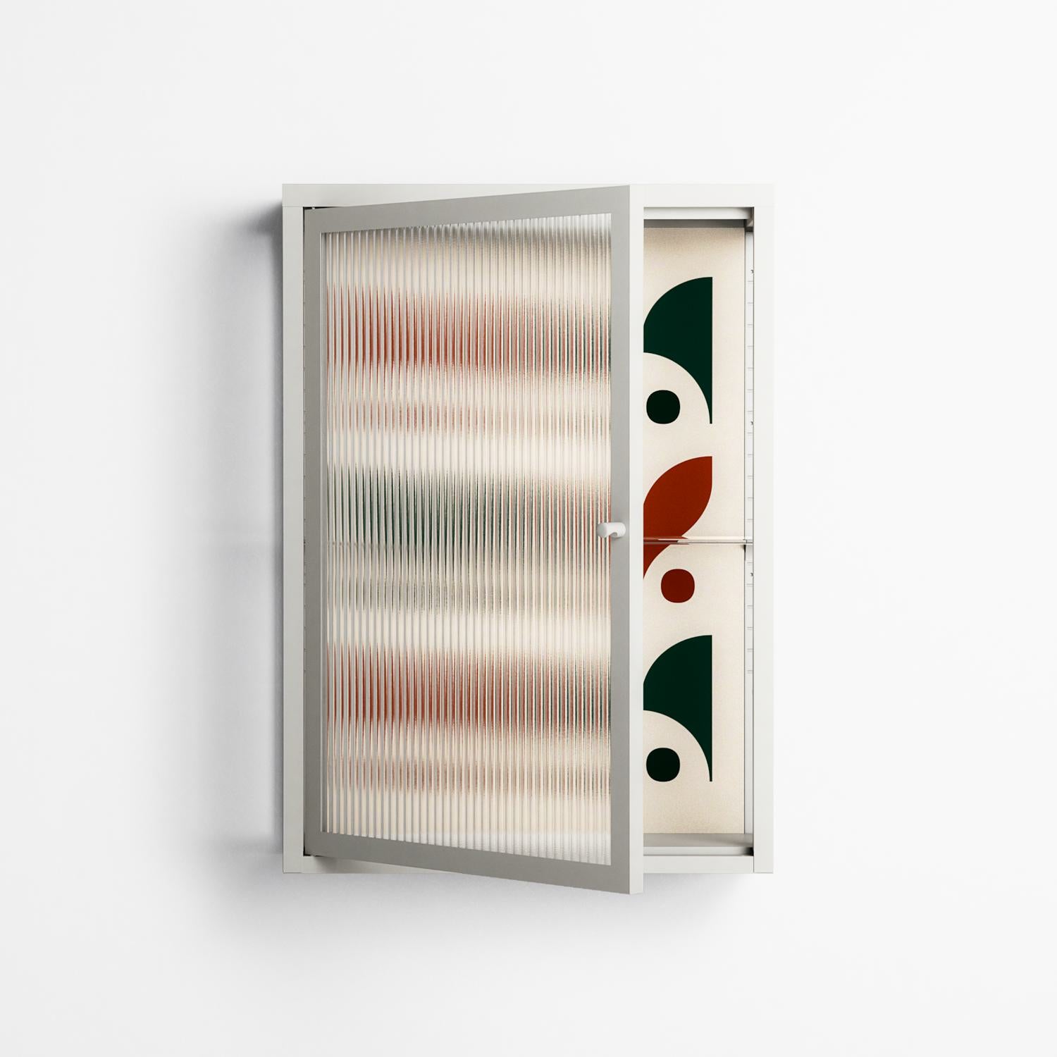 Curious Creatures - Wall Cabinet - Ethan Fender - Chalk - Reeded glass