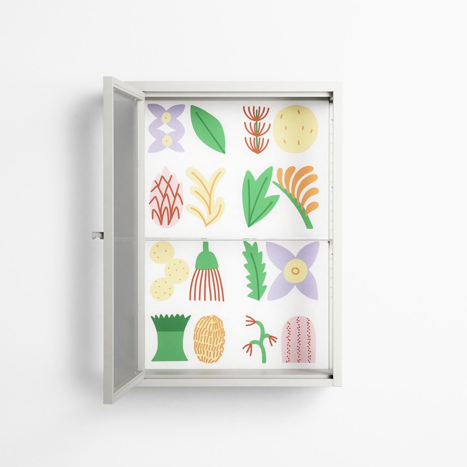Shapes - Wall Cabinet - Lydia Greaves - Chalk - Reeded glass