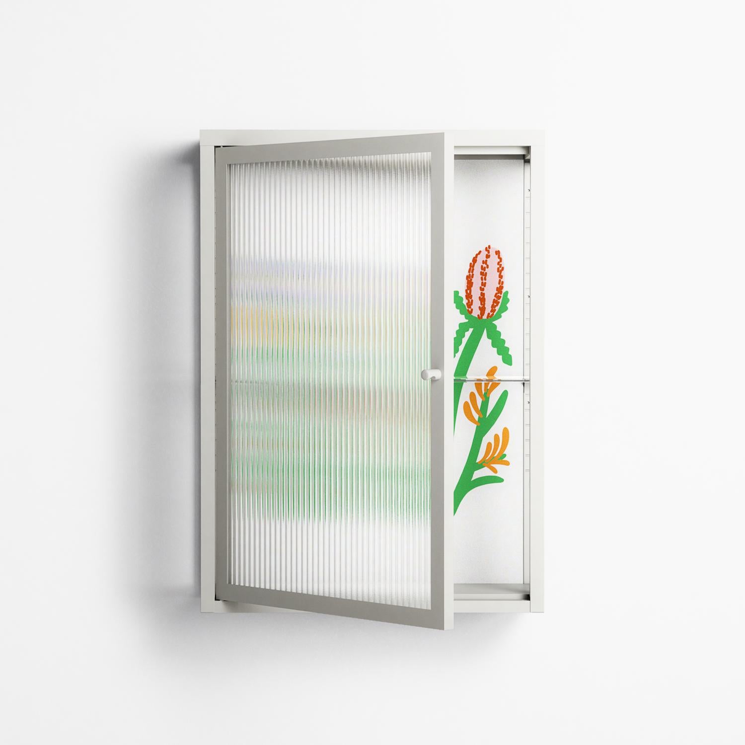 Bouquets - Wall Cabinet - Lydia Greaves - Chalk - Reeded glass