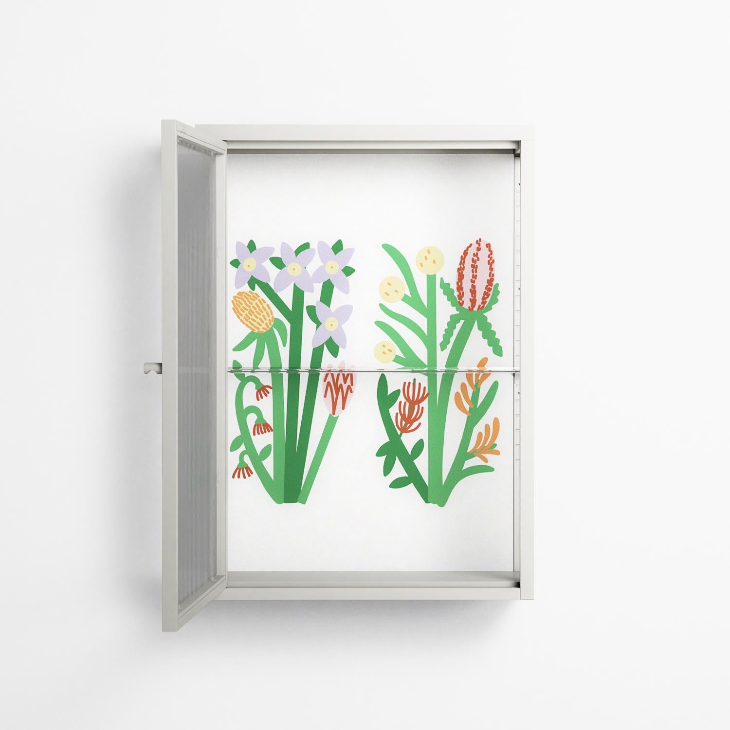 Bouquets - Wall Cabinet - Lydia Greaves - Chalk - Reeded glass