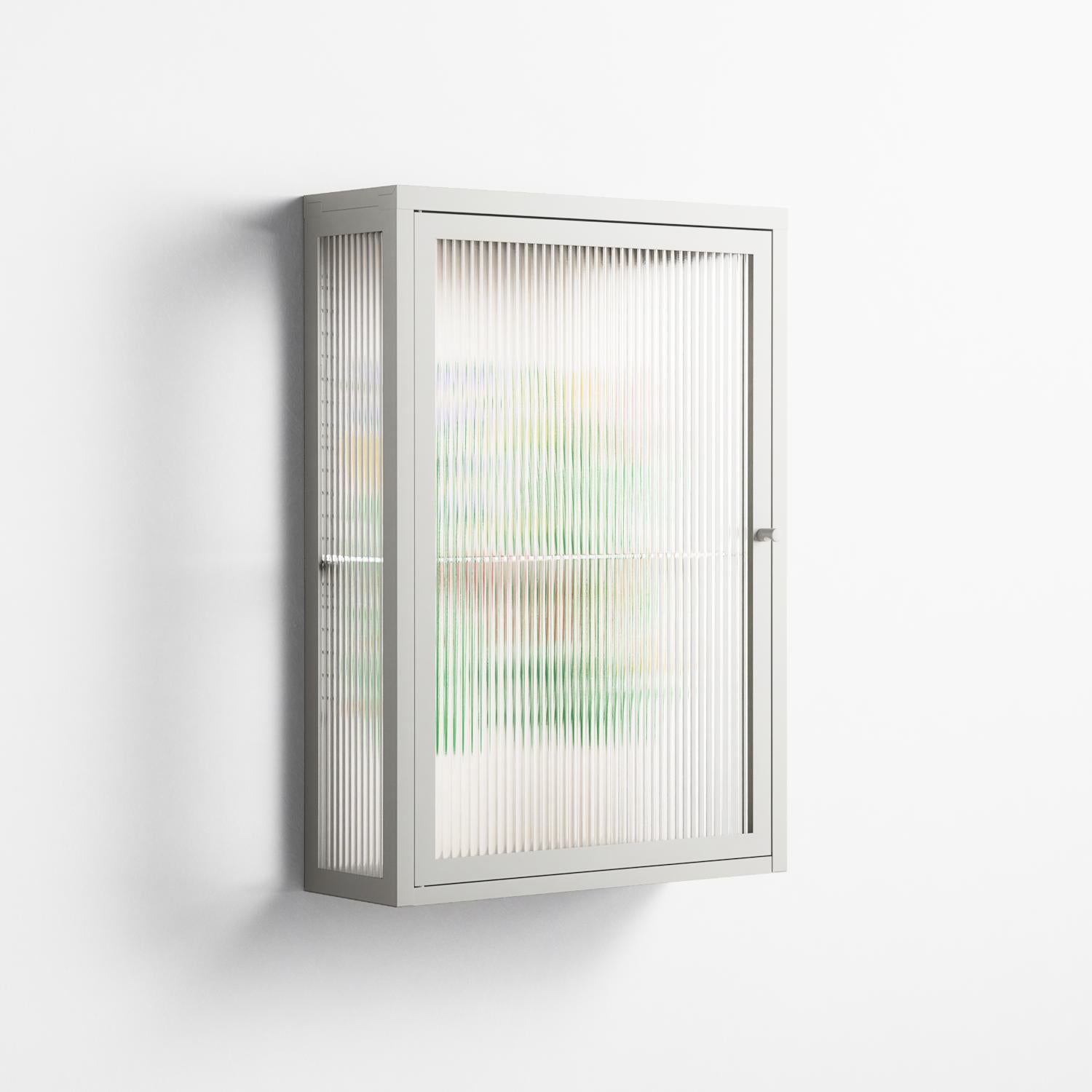 Bouquets Cream - Wall Cabinet - Lydia Greaves - Chalk - Reeded glass