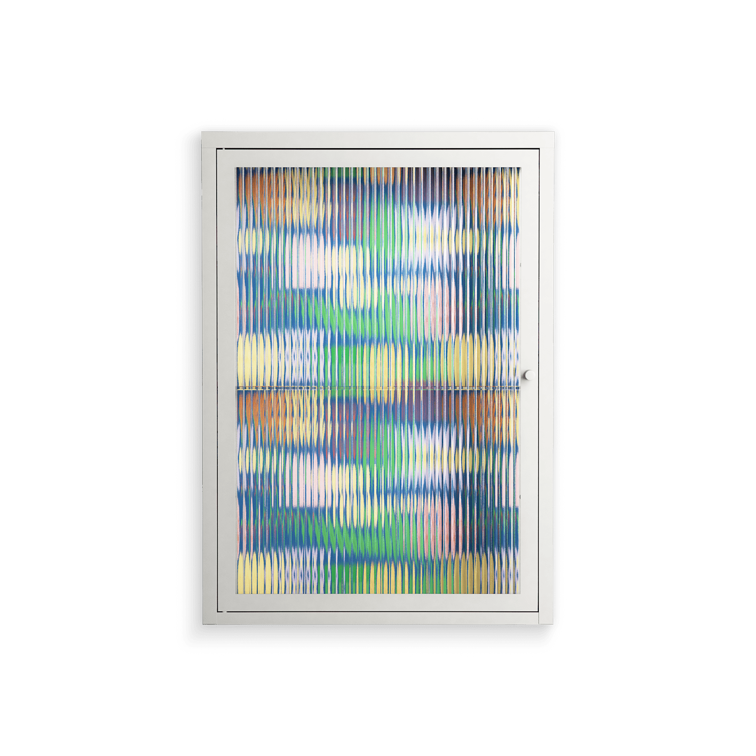 Shapes Blue - Wall Cabinet - Lydia Greaves - Chalk - Reeded glass