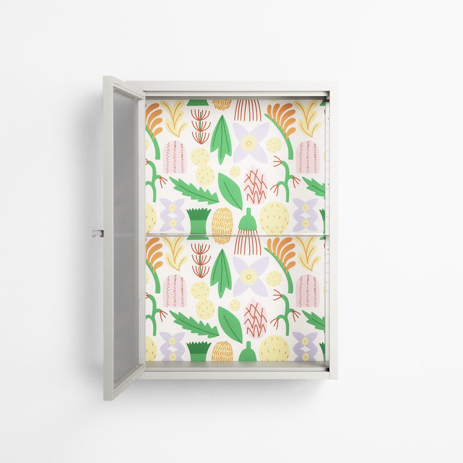 Shapes Cream - Wall Cabinet - Lydia Greaves - Chalk - Reeded glass