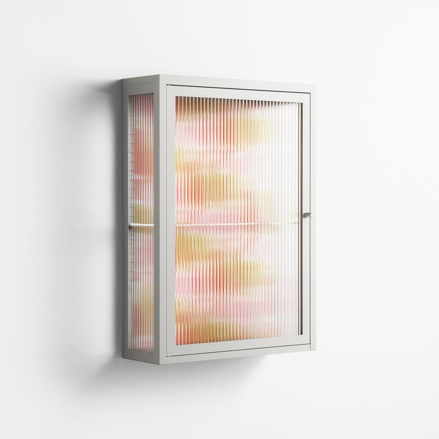 Cats - Wall Cabinet - Lydia Greaves - Chalk - Reeded glass
