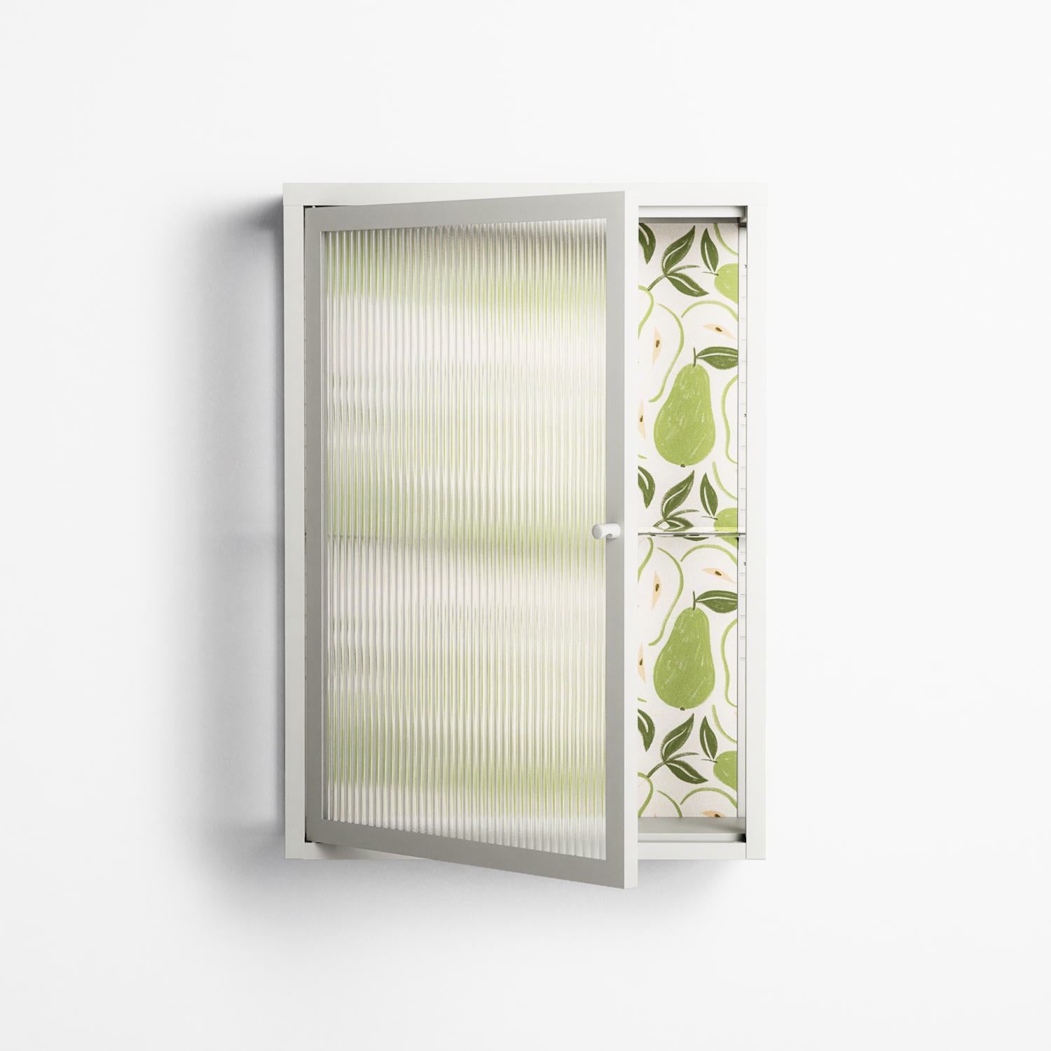 Pears - Wall Cabinet - Lydia Greaves - Chalk - Reeded glass