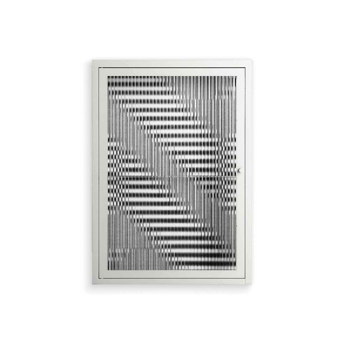 Rectangle In Rectangle - Wall Cabinet - Guido De Boer - Chalk - Reeded glass