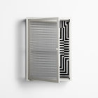 Rectangle In Rectangle - Wall Cabinet - Guido De Boer - Chalk - Reeded glass