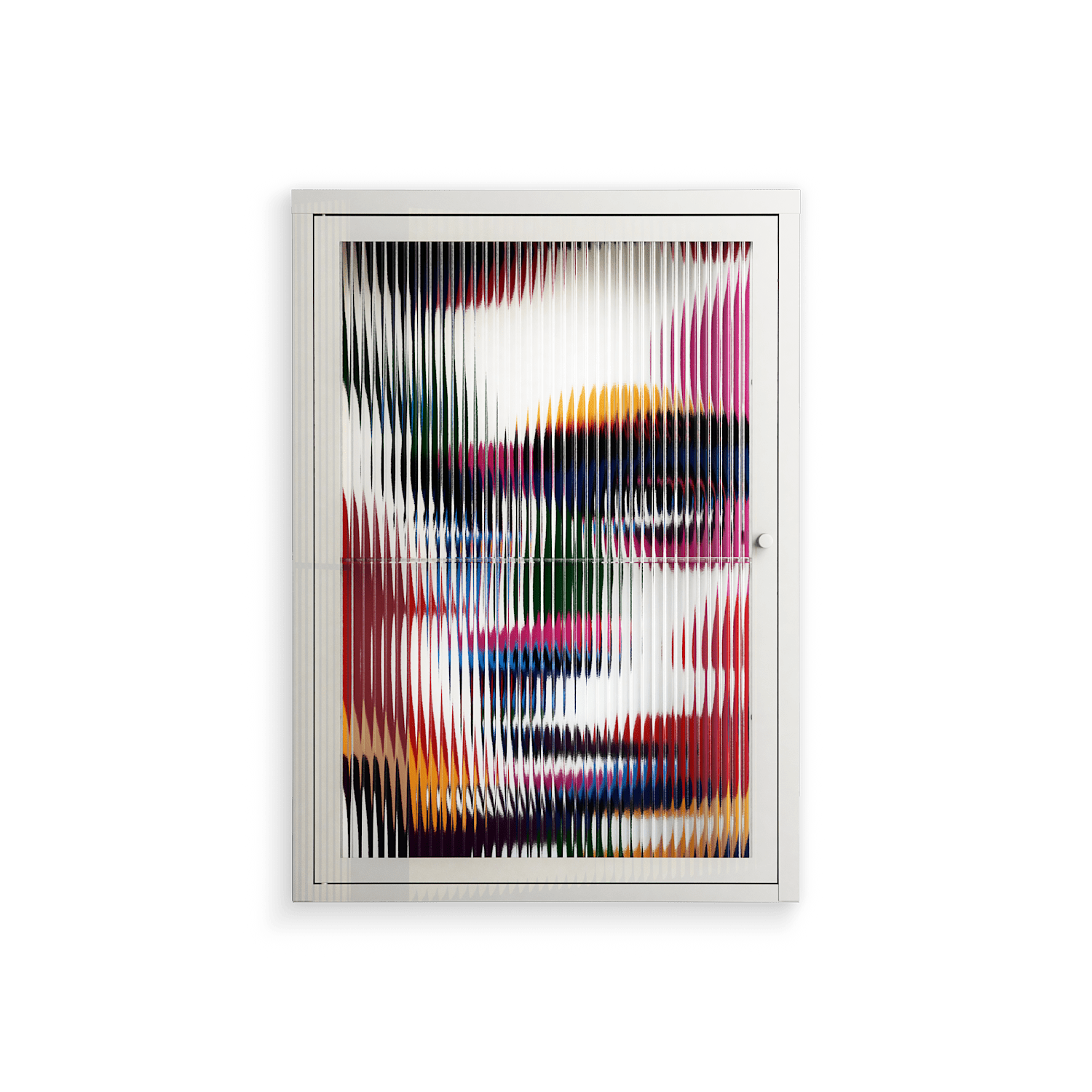 Fragments Of A Painted Souls - Wall Cabinet - Mathilda Kienast - Chalk - Reeded glass