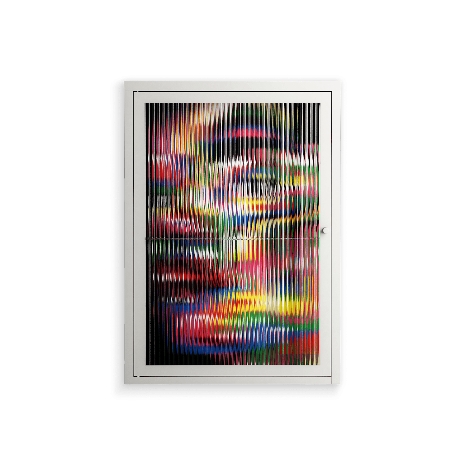 Orbiting Around Herself - Wall Cabinet - Mathilda Kienast - Chalk - Reeded glass
