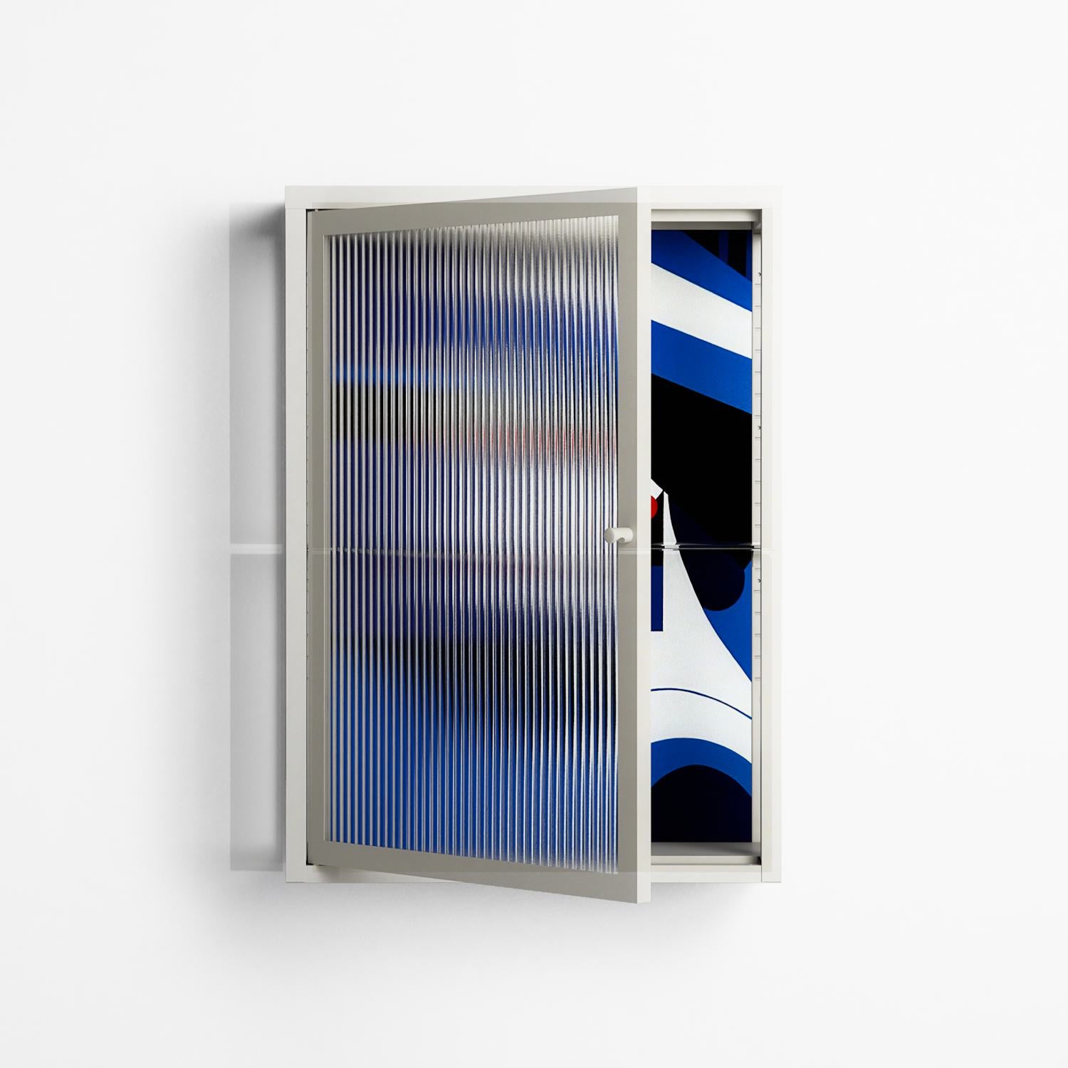 Beyond The Veil Of Consciousness - Wall Cabinet - Mathilda Kienast - Chalk - Reeded glass