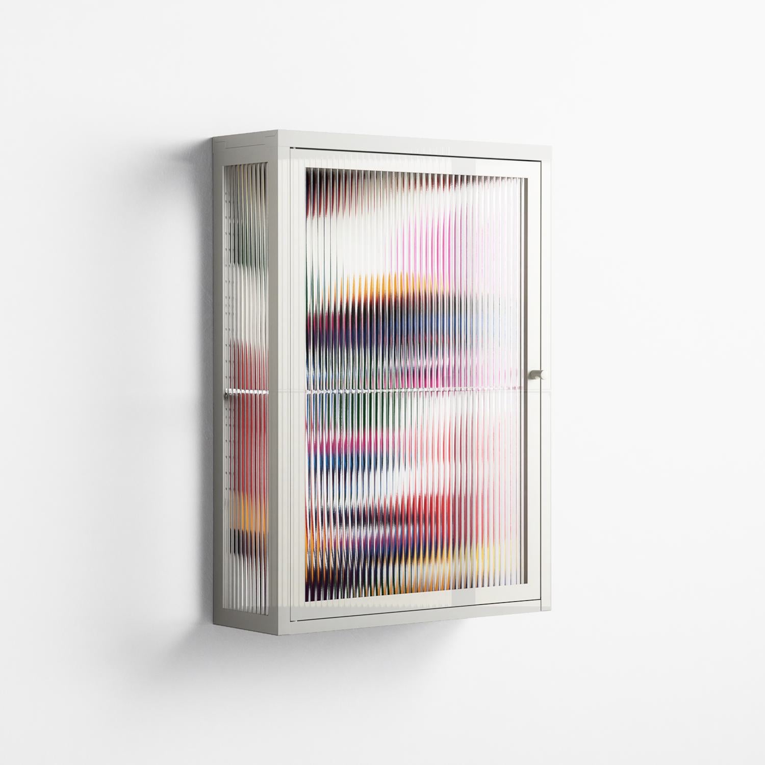 Fragments Of A Painted Souls - Wall Cabinet - Mathilda Kienast - Chalk - Reeded glass