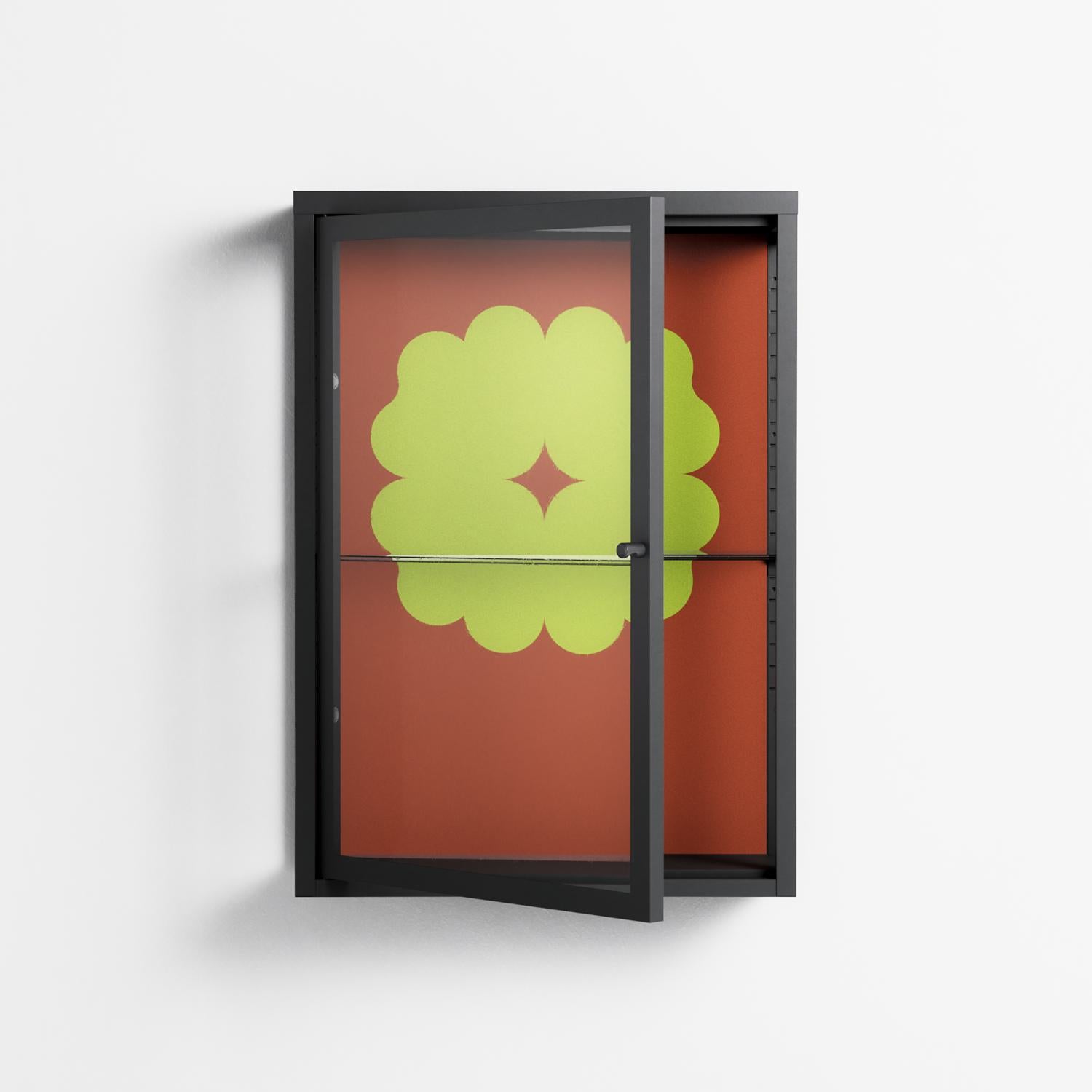 Fernis - Wall Cabinet - Linus Lohoff - Antracite - Clear glass