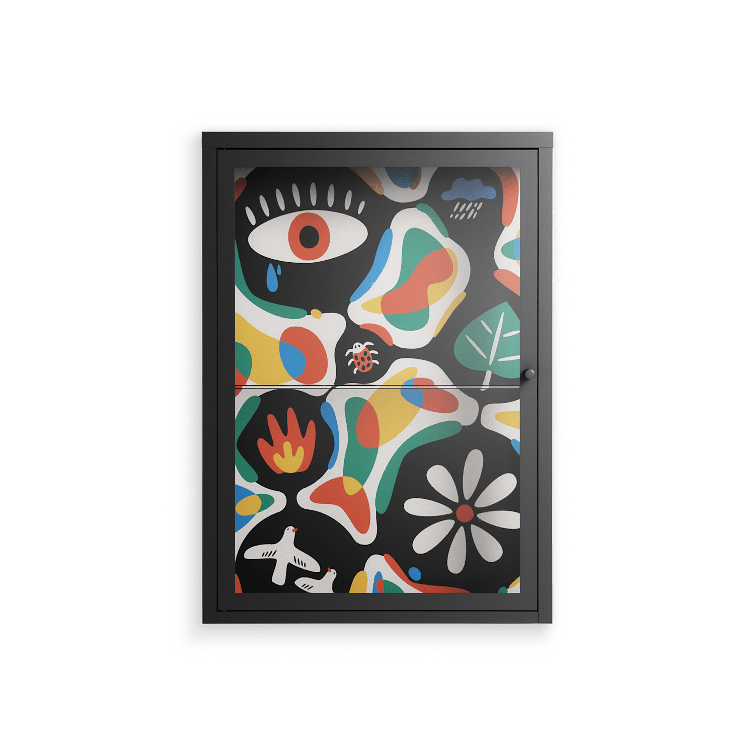 Alive - Wall Cabinet - Vratislav Pecka - Antracite - Clear glass