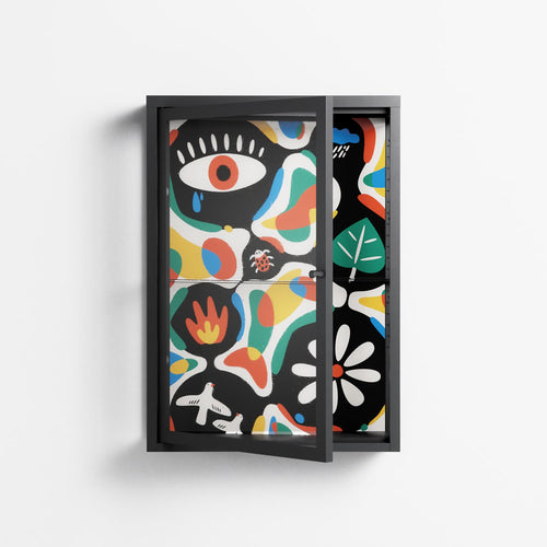 Alive - Wall Cabinet - Vratislav Pecka - Antracite - Clear glass