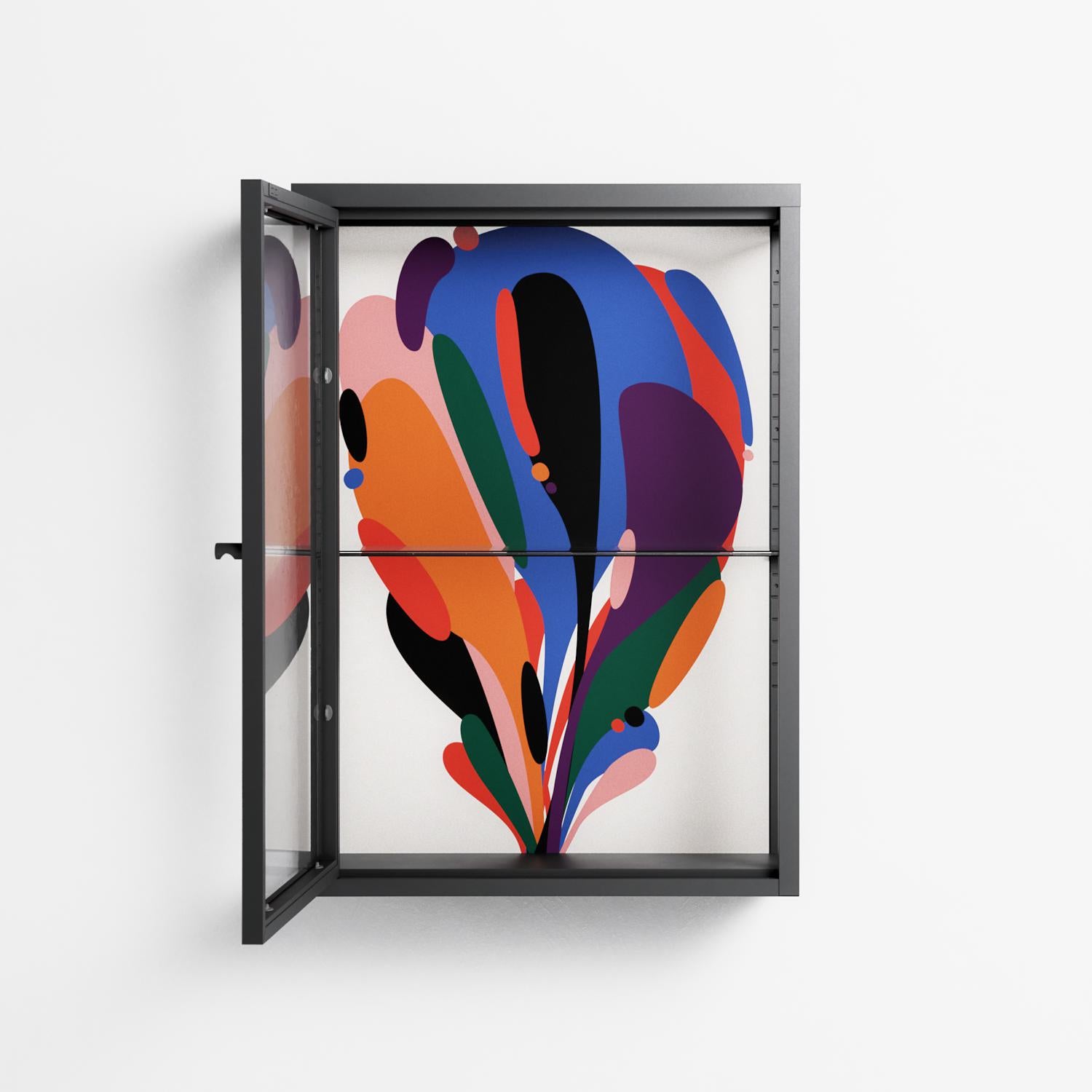 Balloons - Wall Cabinet - Vratislav Pecka - Antracite - Clear glass