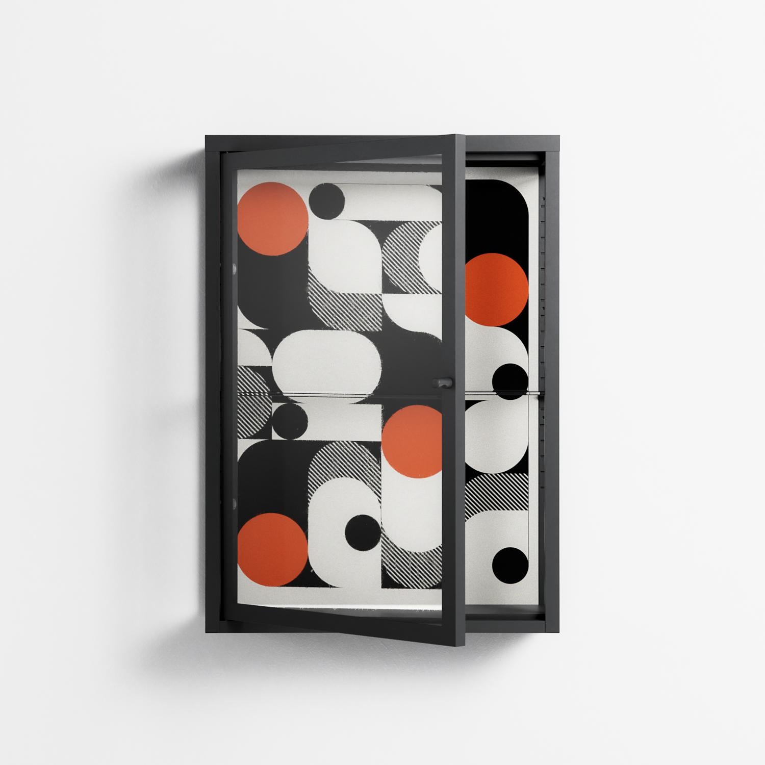 Conserto - Wall Cabinet - Vratislav Pecka - Antracite - Clear glass