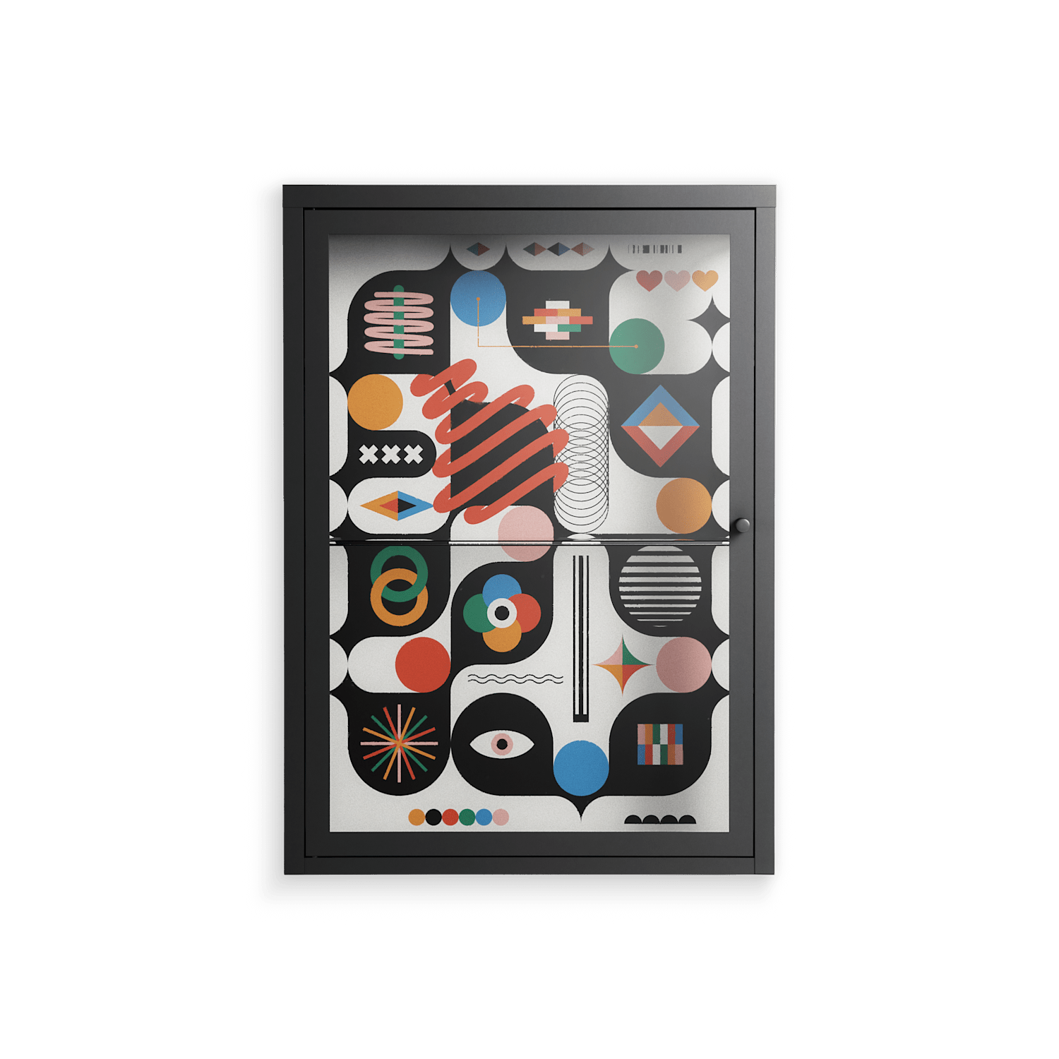 Connections - Wall Cabinet - Vratislav Pecka - Antracite - Clear glass