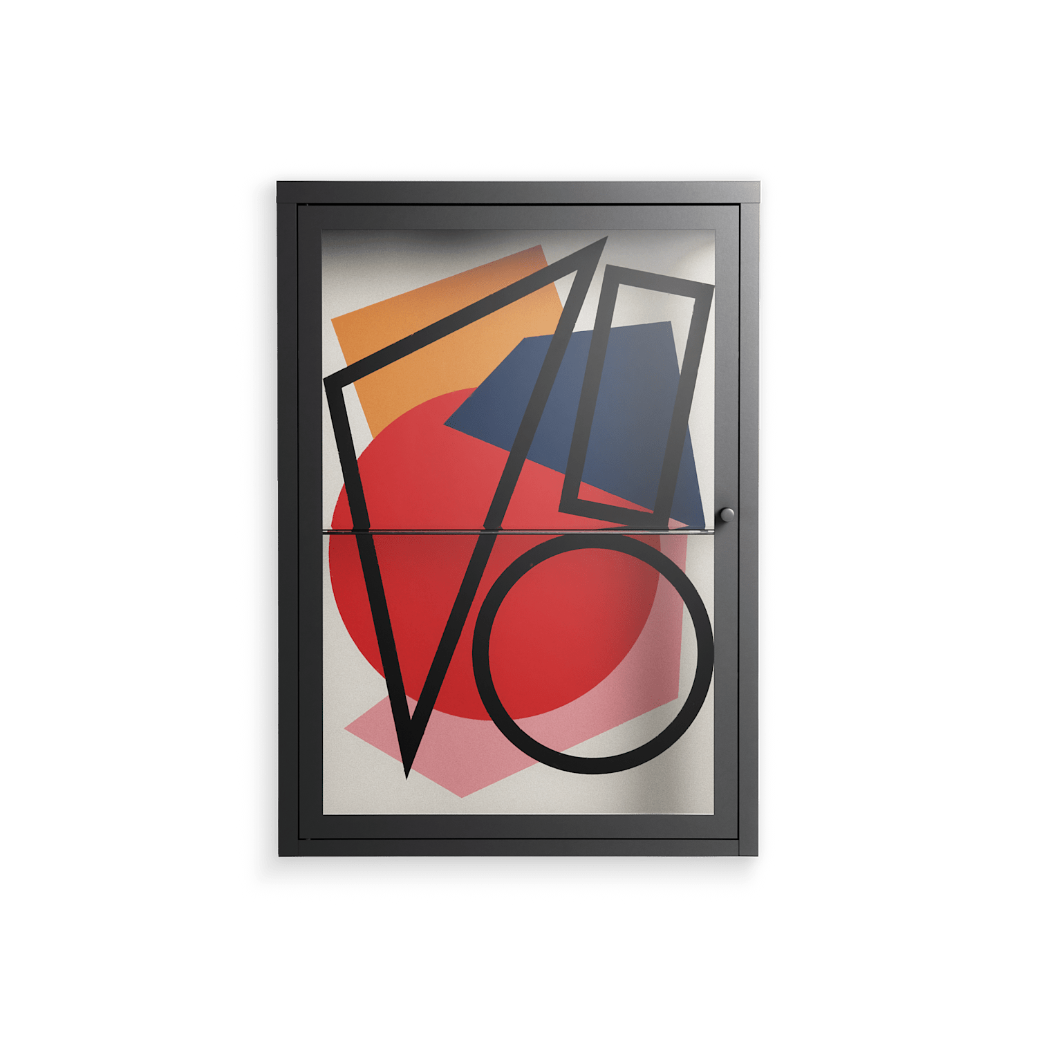 Fuerte - Wall Cabinet - Vratislav Pecka - Antracite - Clear glass