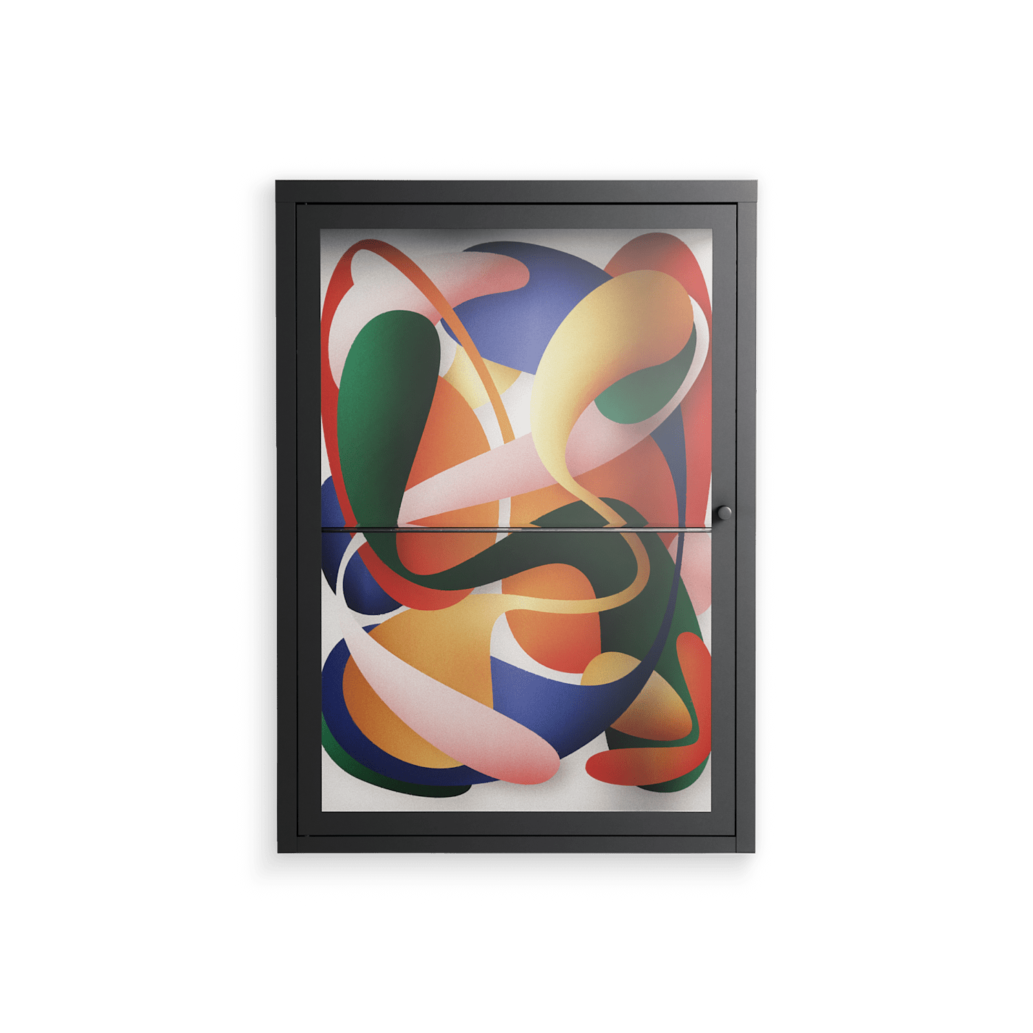 Gloss - Wall Cabinet - Vratislav Pecka - Antracite - Clear glass