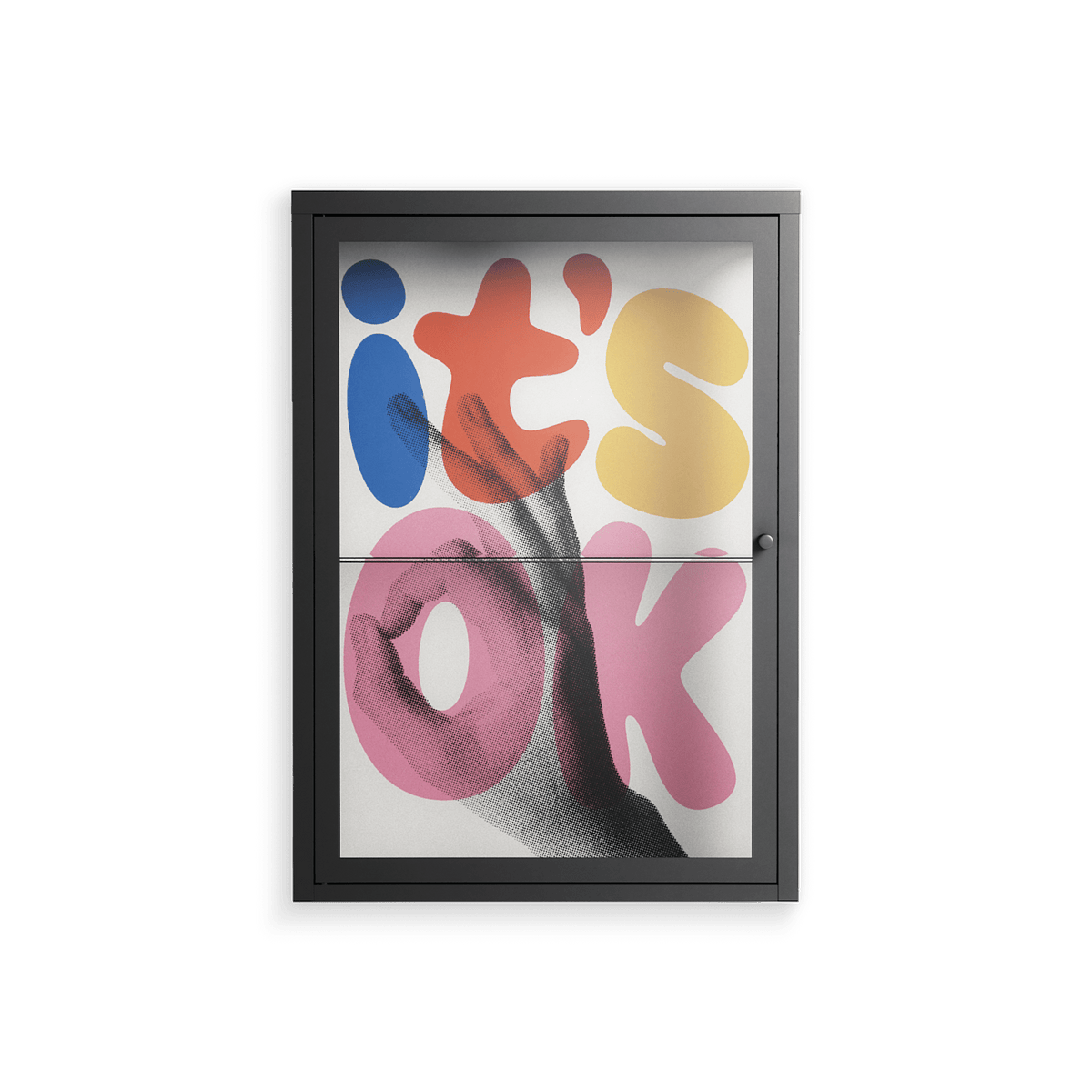 Its Ok - Wall Cabinet - Vratislav Pecka - Antracite - Clear glass