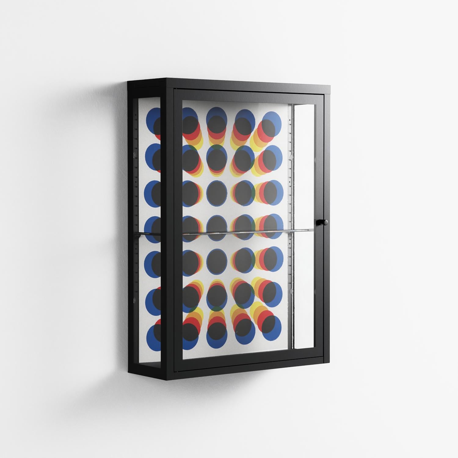 Perspektiva - Wall Cabinet - Vratislav Pecka - Antracite - Clear glass