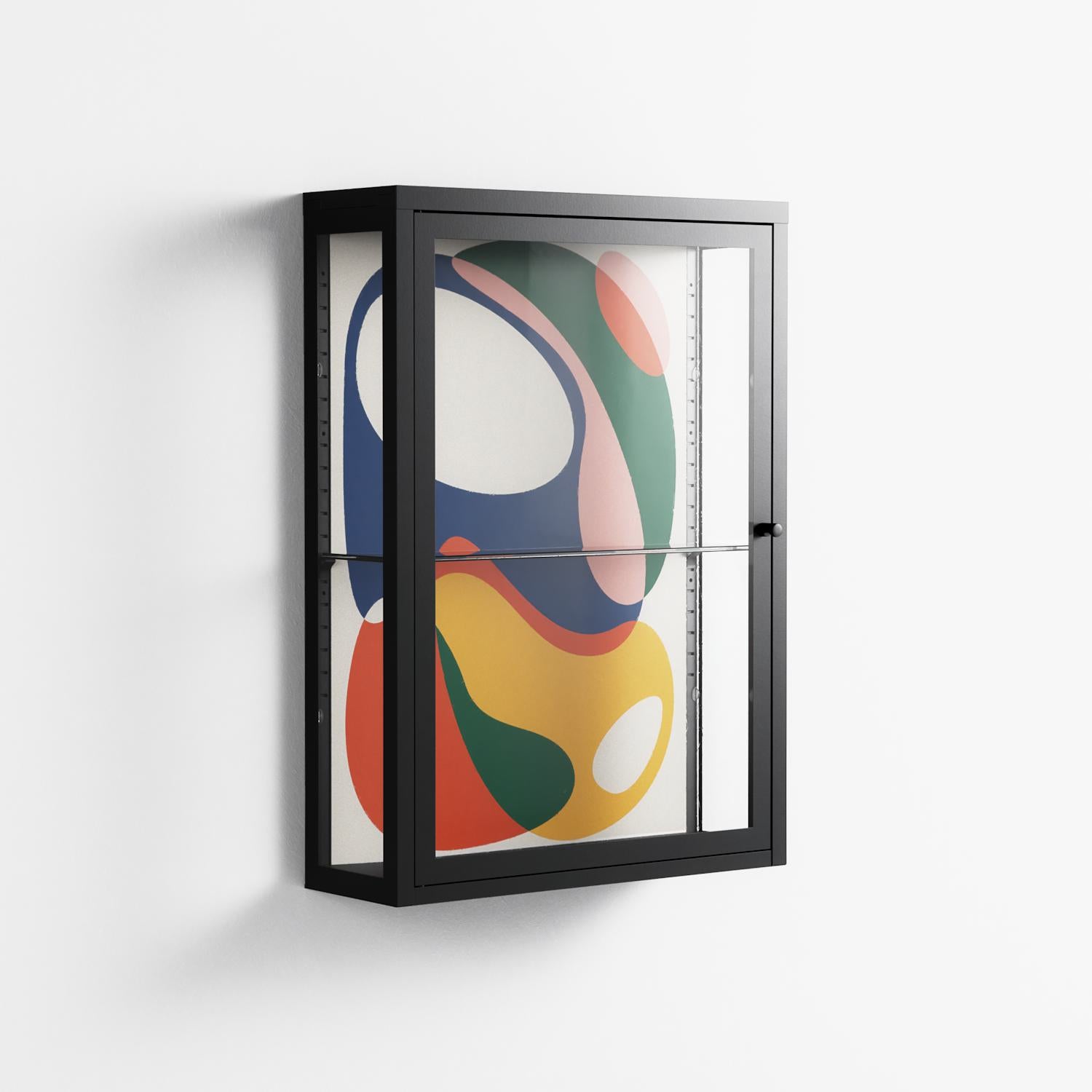 Spilled Paint - Wall Cabinet - Vratislav Pecka - Antracite - Clear glass