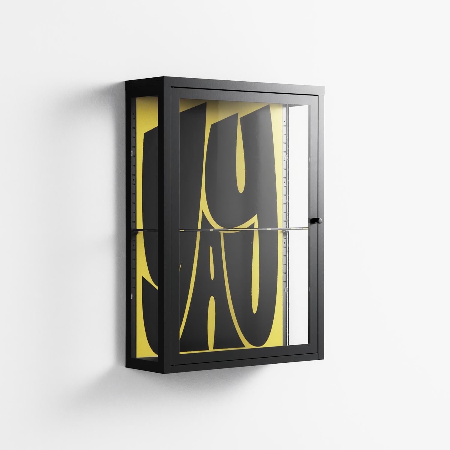 Yay - Wall Cabinet - Vratislav Pecka - Antracite - Clear glass
