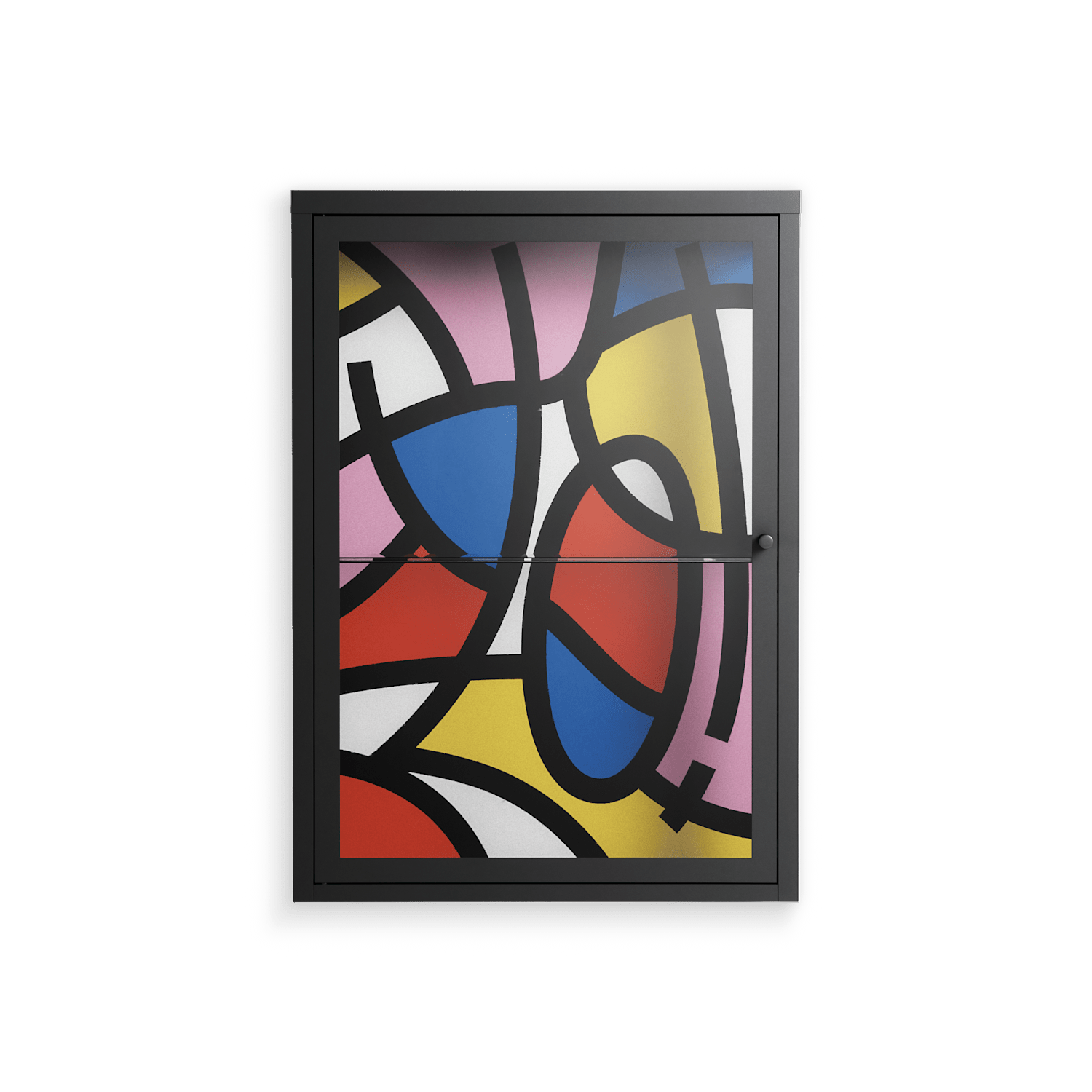 Yo - Wall Cabinet - Vratislav Pecka - Antracite - Clear glass