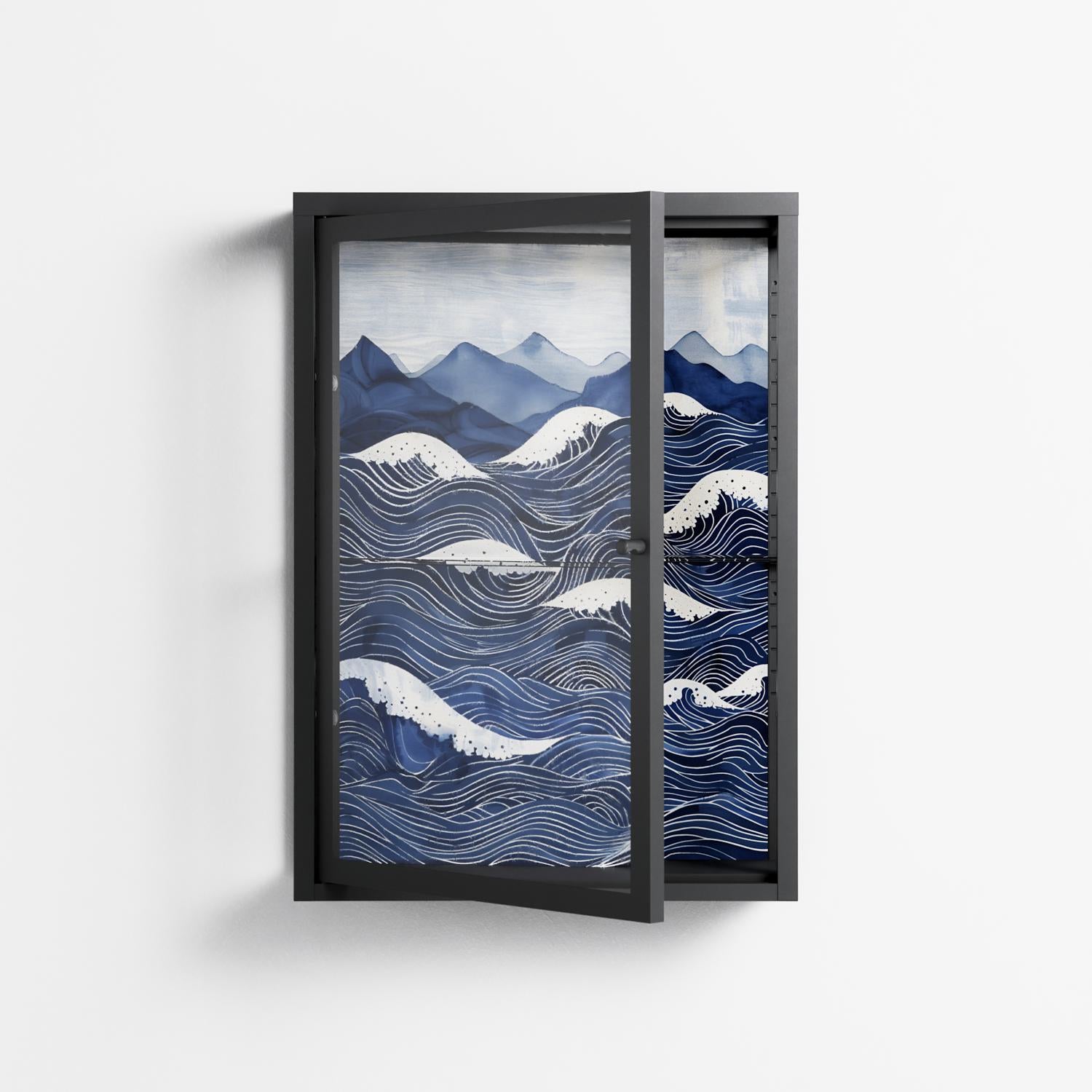Dalgalar - Wall Cabinet - Nur Rydberg - Antracite - Clear glass