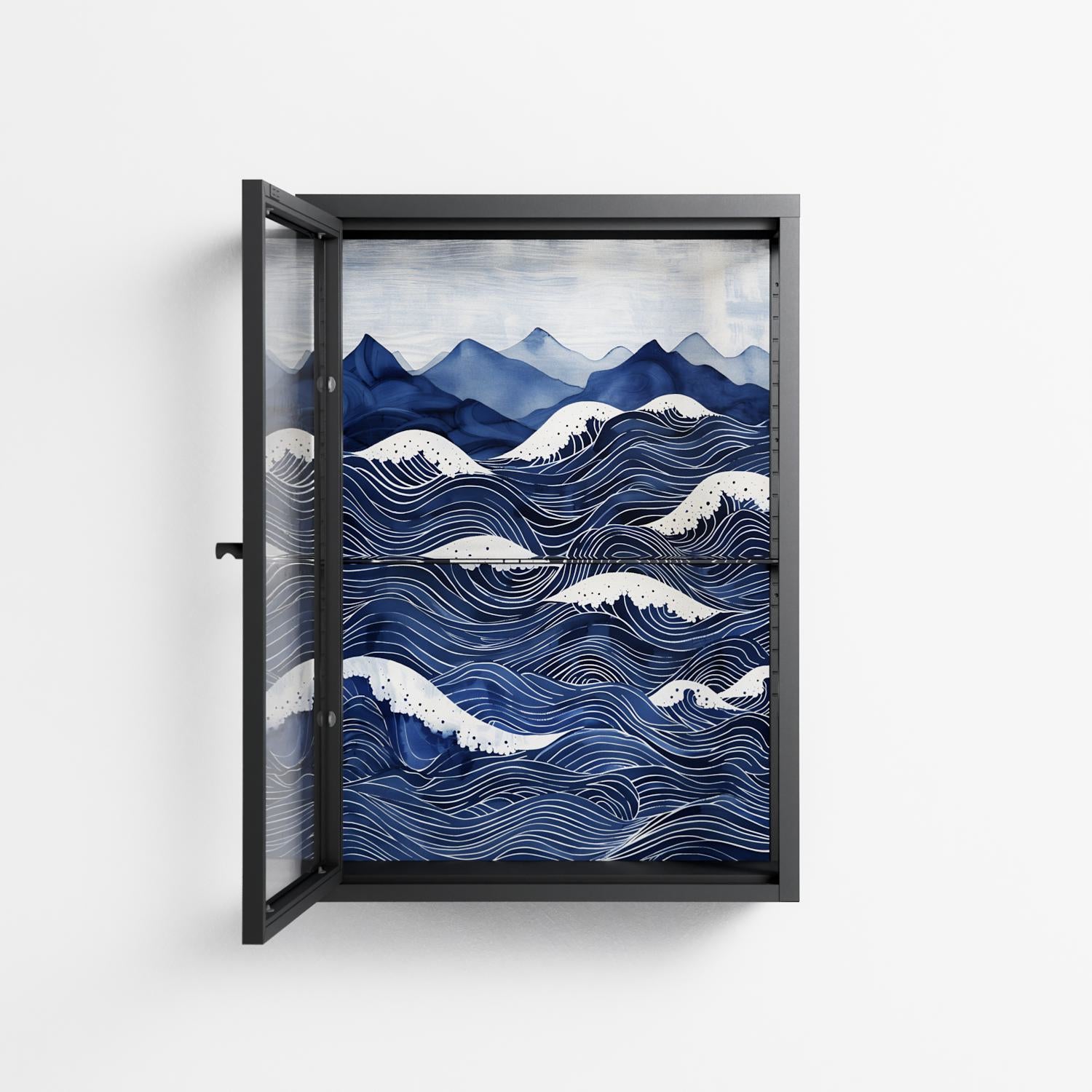 Dalgalar - Wall Cabinet - Nur Rydberg - Antracite - Clear glass