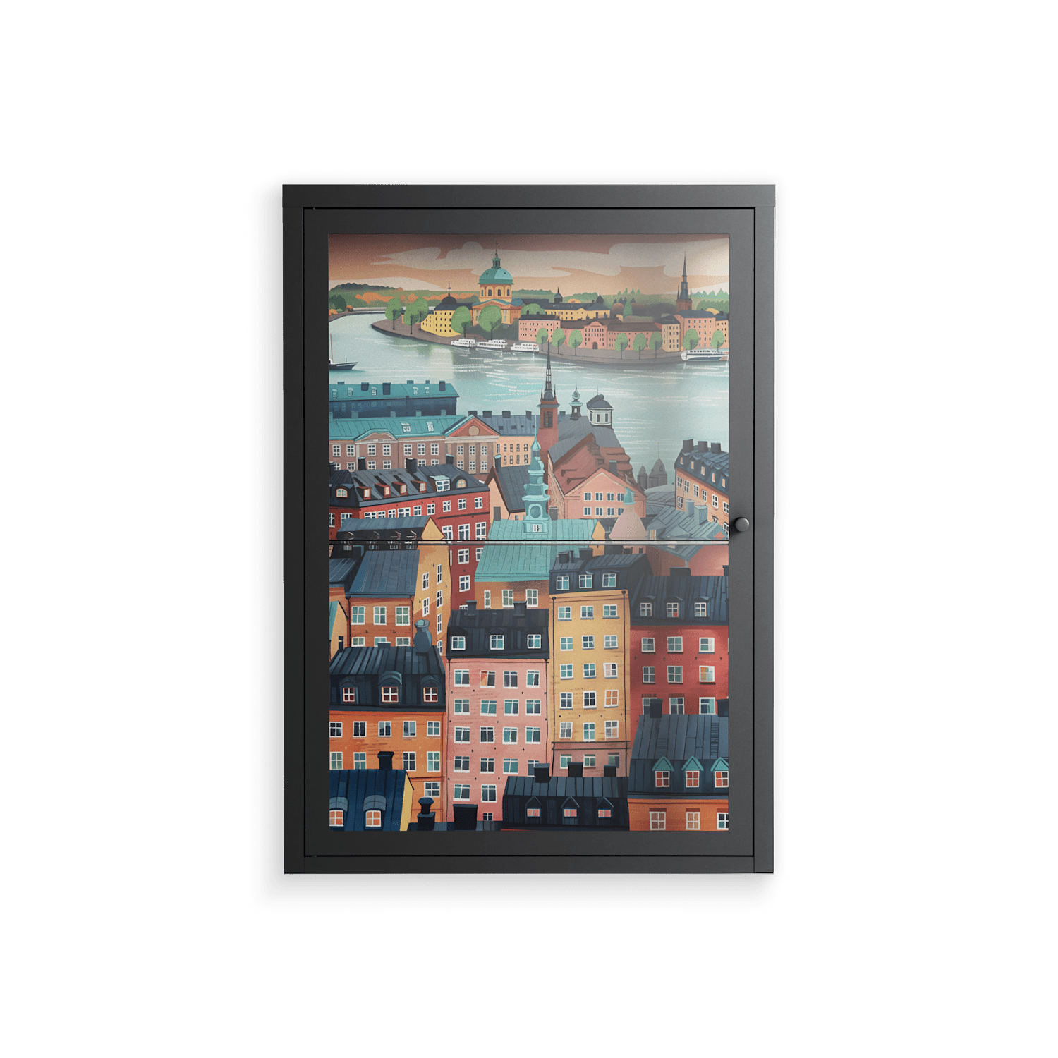 Gamla Stan - Wall Cabinet - Nur Rydberg - Antracite - Clear glass