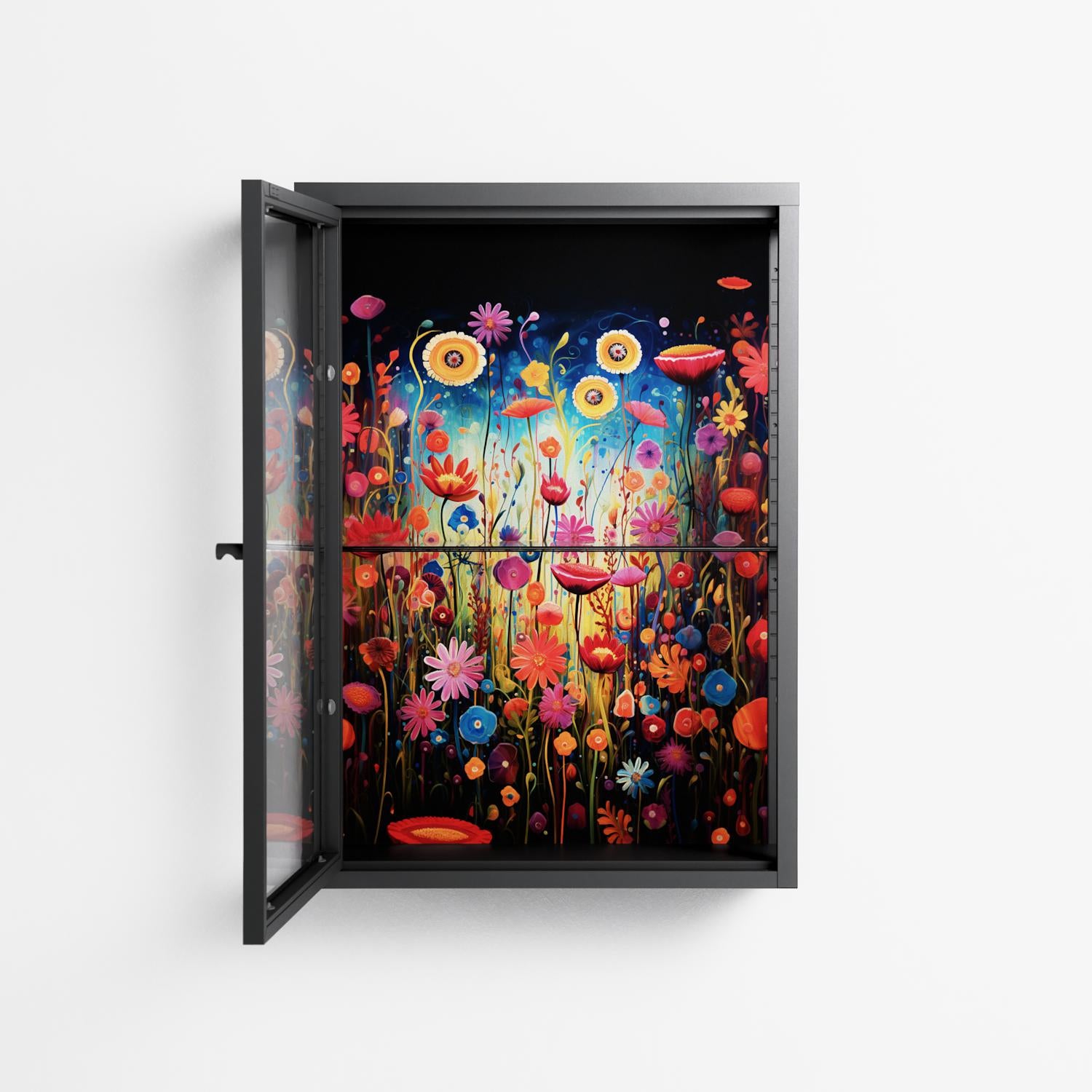 Greatful Meadow - Wall Cabinet - Nur Rydberg - Antracite - Clear glass