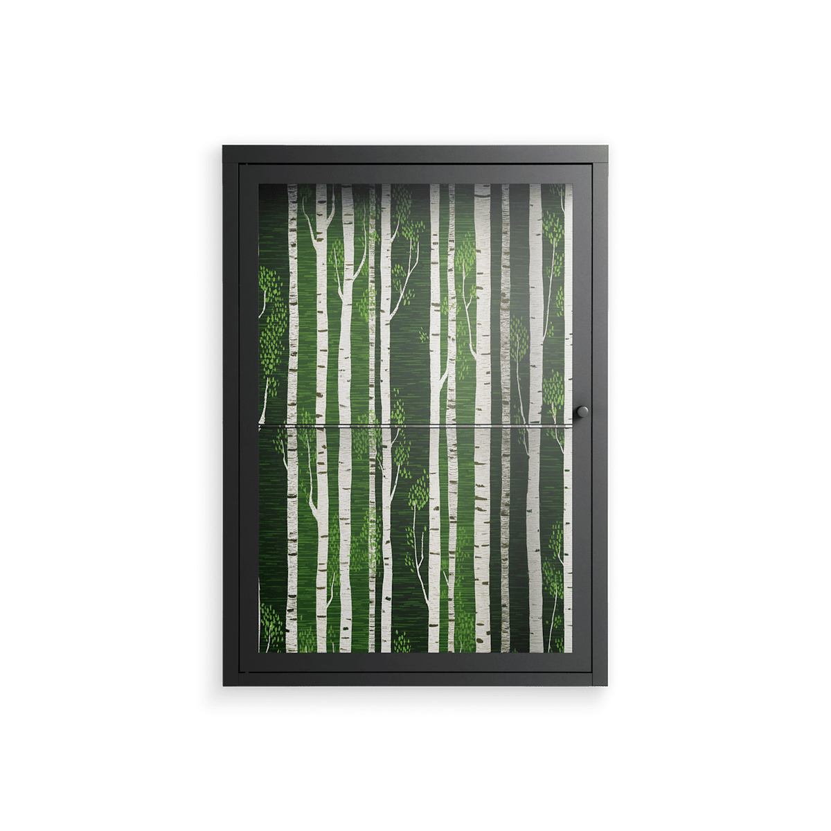 Björkskog - Wall Cabinet - Nur Rydberg - Antracite - Clear glass