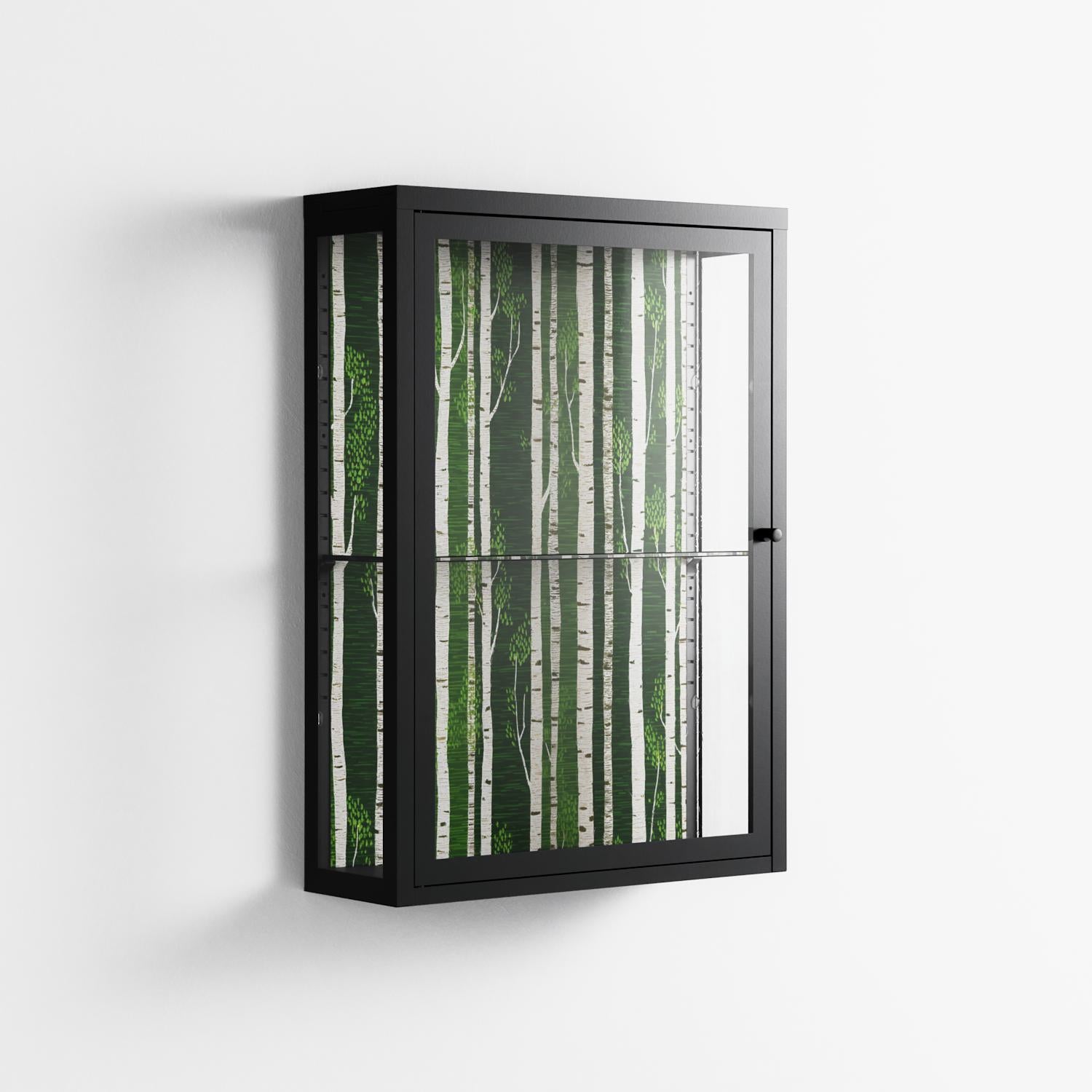 Björkskog - Wall Cabinet - Nur Rydberg - Antracite - Clear glass