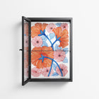 Big Orange Blooms - Wall Cabinet - Katie O’Shea - Antracite - Clear glass