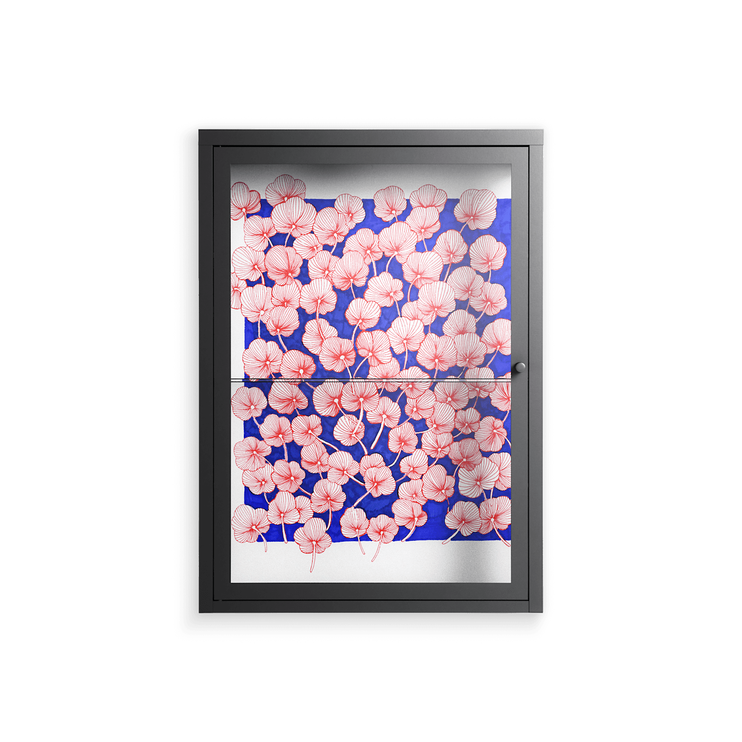 Redblooms - Wall Cabinet - Katie O’Shea - Antracite - Clear glass