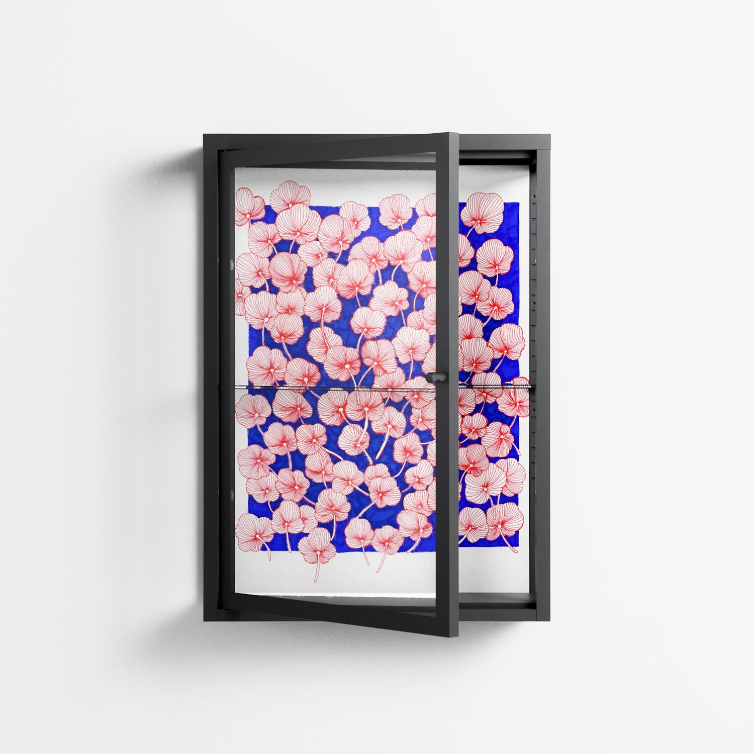 Redblooms - Wall Cabinet - Katie O’Shea - Antracite - Clear glass