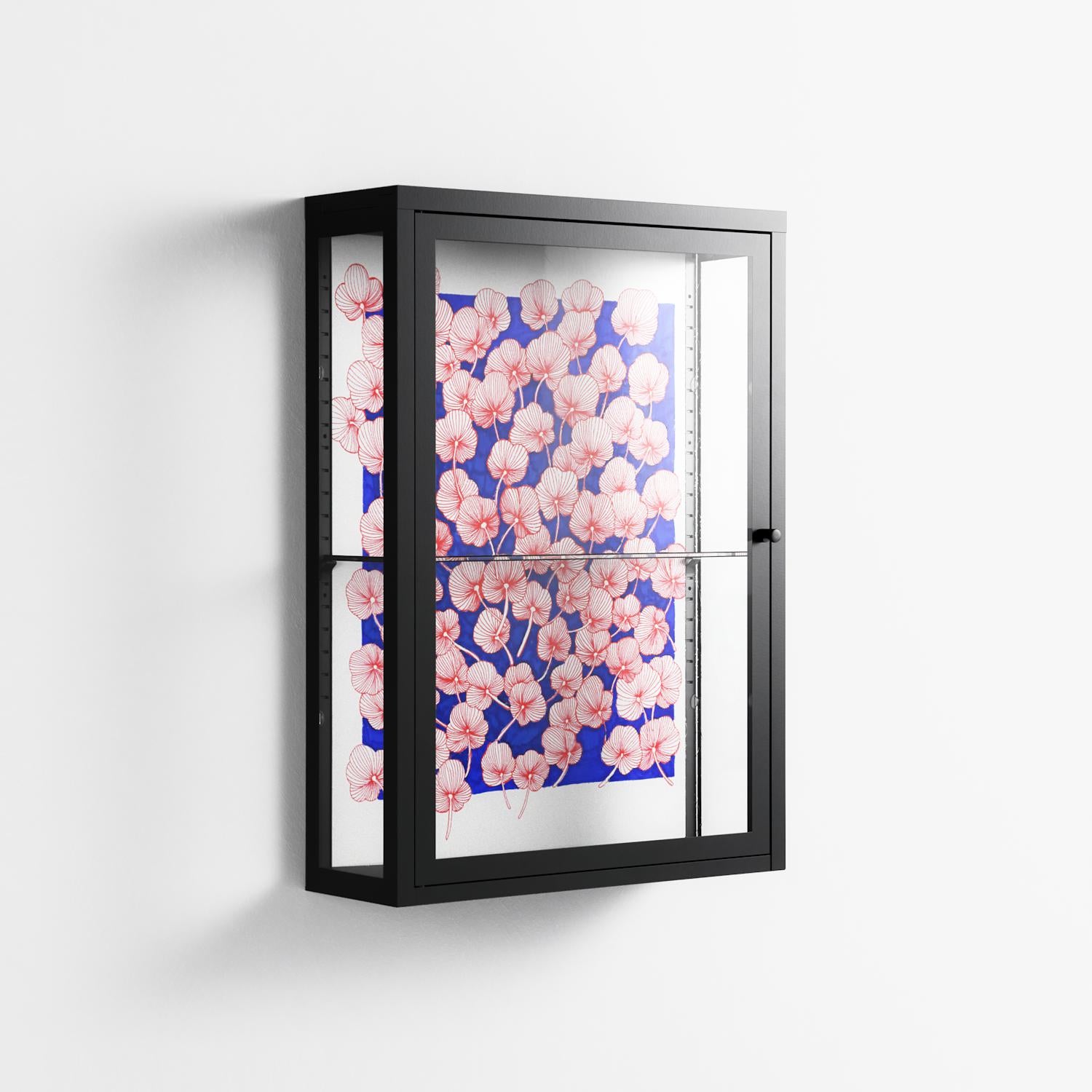Redblooms - Wall Cabinet - Katie O’Shea - Antracite - Clear glass