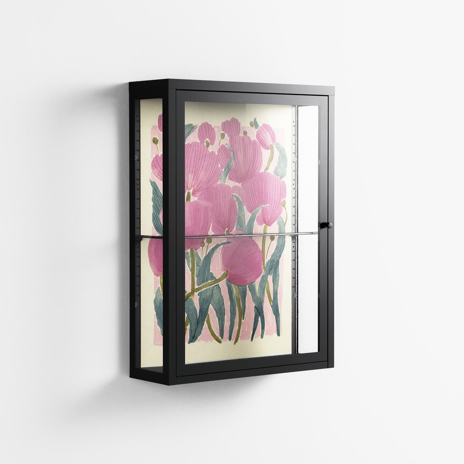 Tulips - Wall Cabinet - Katie O’Shea - Antracite - Clear glass