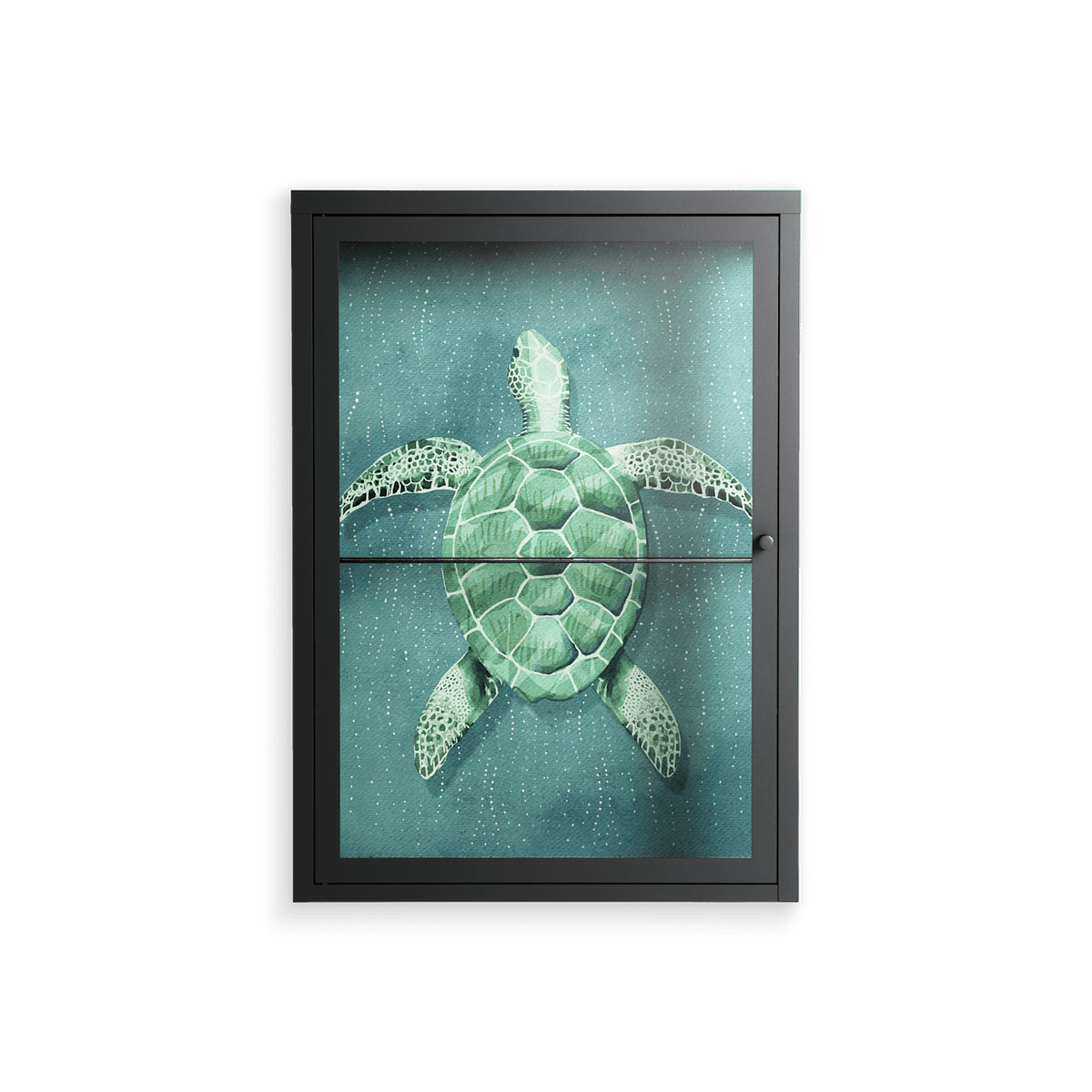 Turtle Without Kelp - Wall Cabinet - Katie O’Shea - Antracite - Clear glass