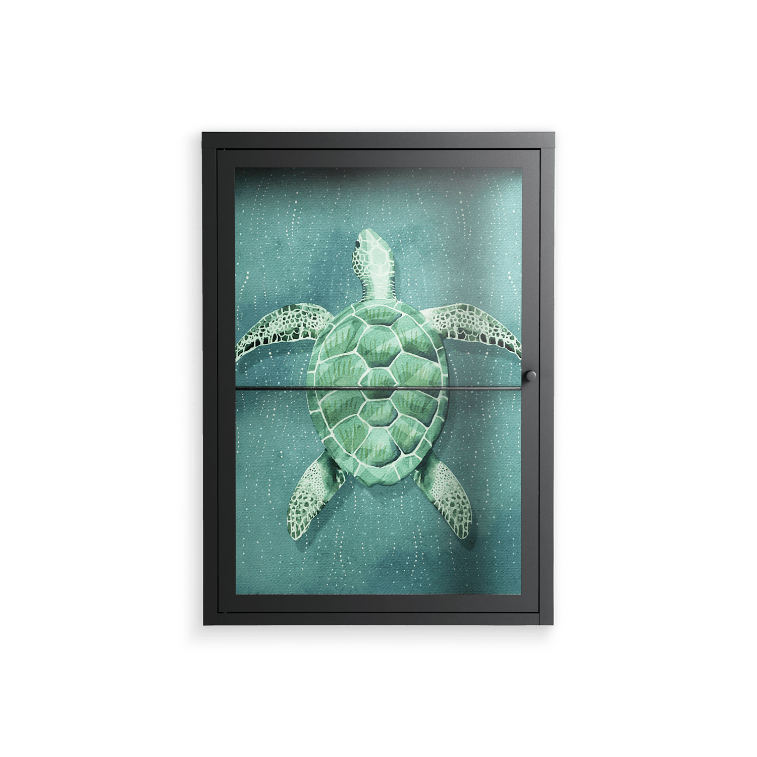 Turtle Without Kelp - Wall Cabinet - Katie O’Shea - Antracite - Clear glass