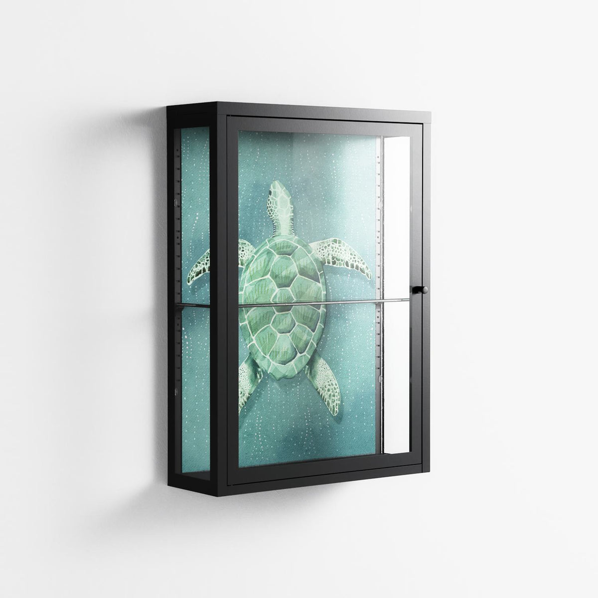 Turtle Without Kelp - Wall Cabinet - Katie O’Shea - Antracite - Clear glass