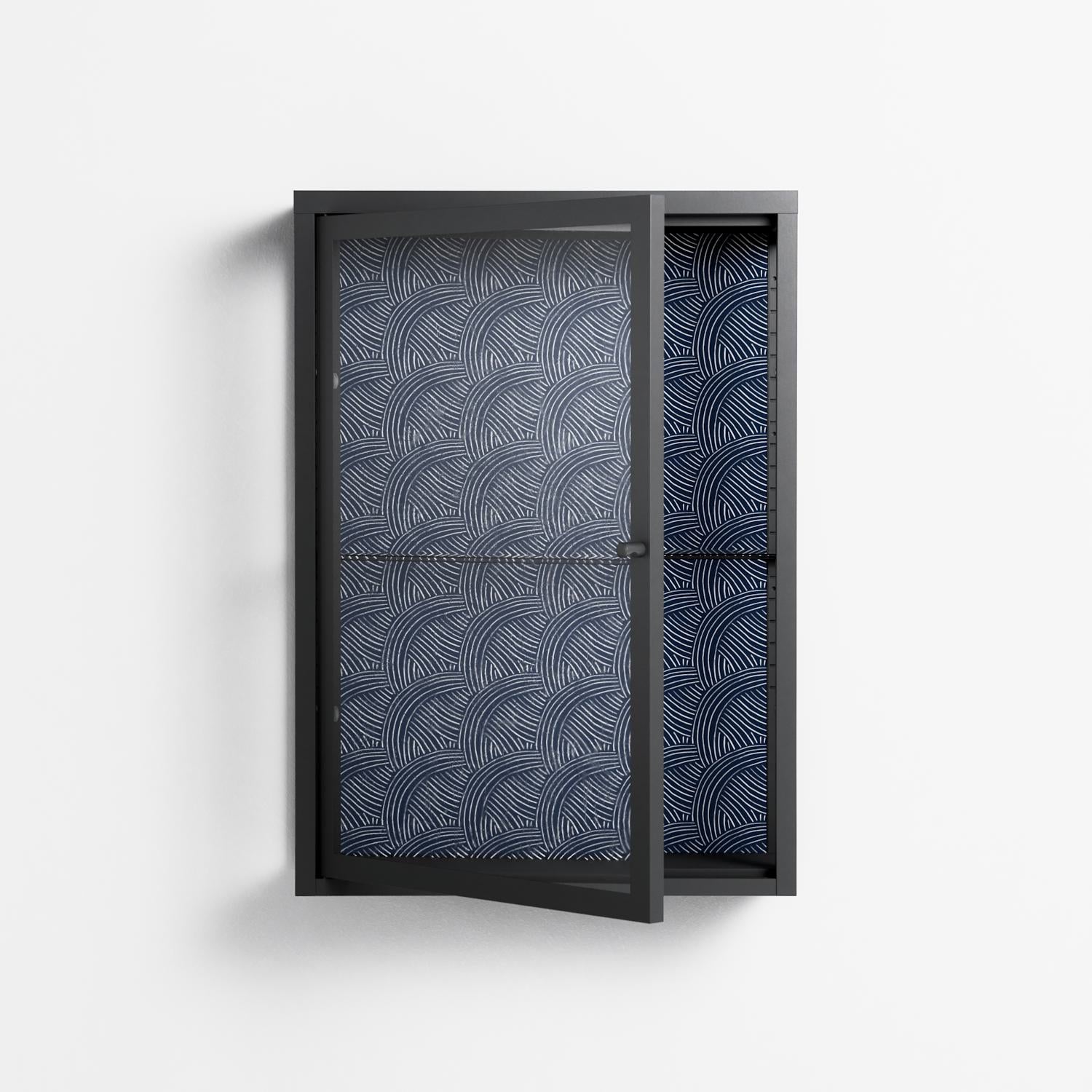 Basket Weave - Wall Cabinet - Katie O’Shea - Antracite - Clear glass