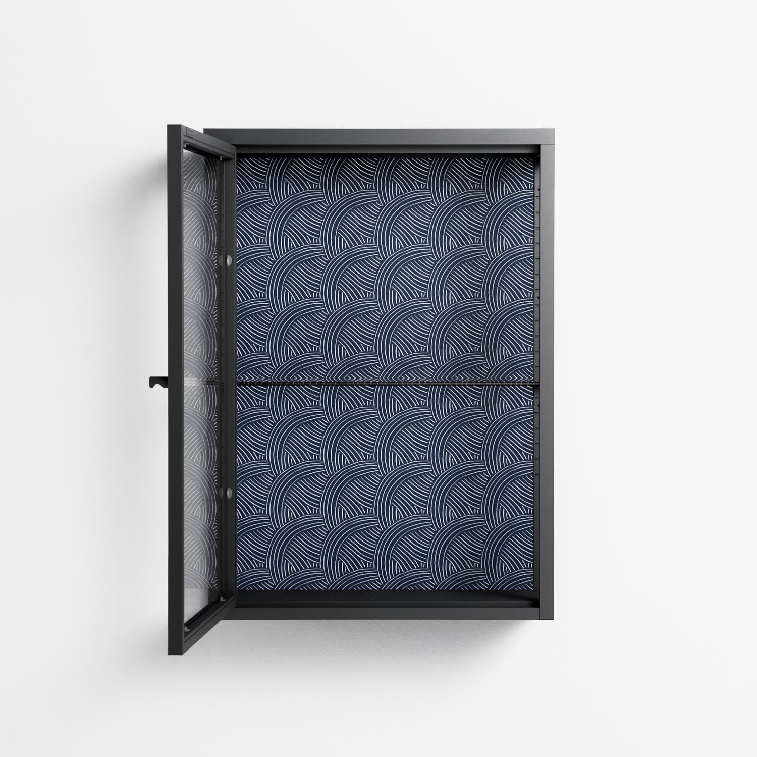 Basket Weave - Wall Cabinet - Katie O’Shea - Antracite - Clear glass