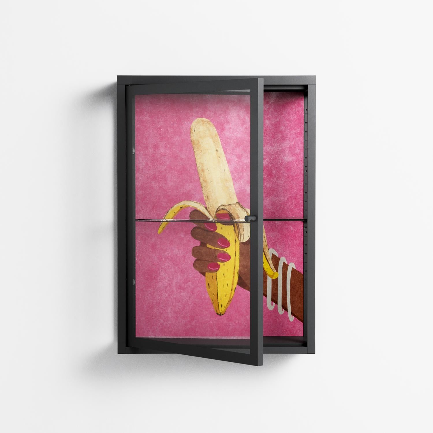 Banana - Wall Cabinet - Raissa Oltmanns - Antracite - Clear glass